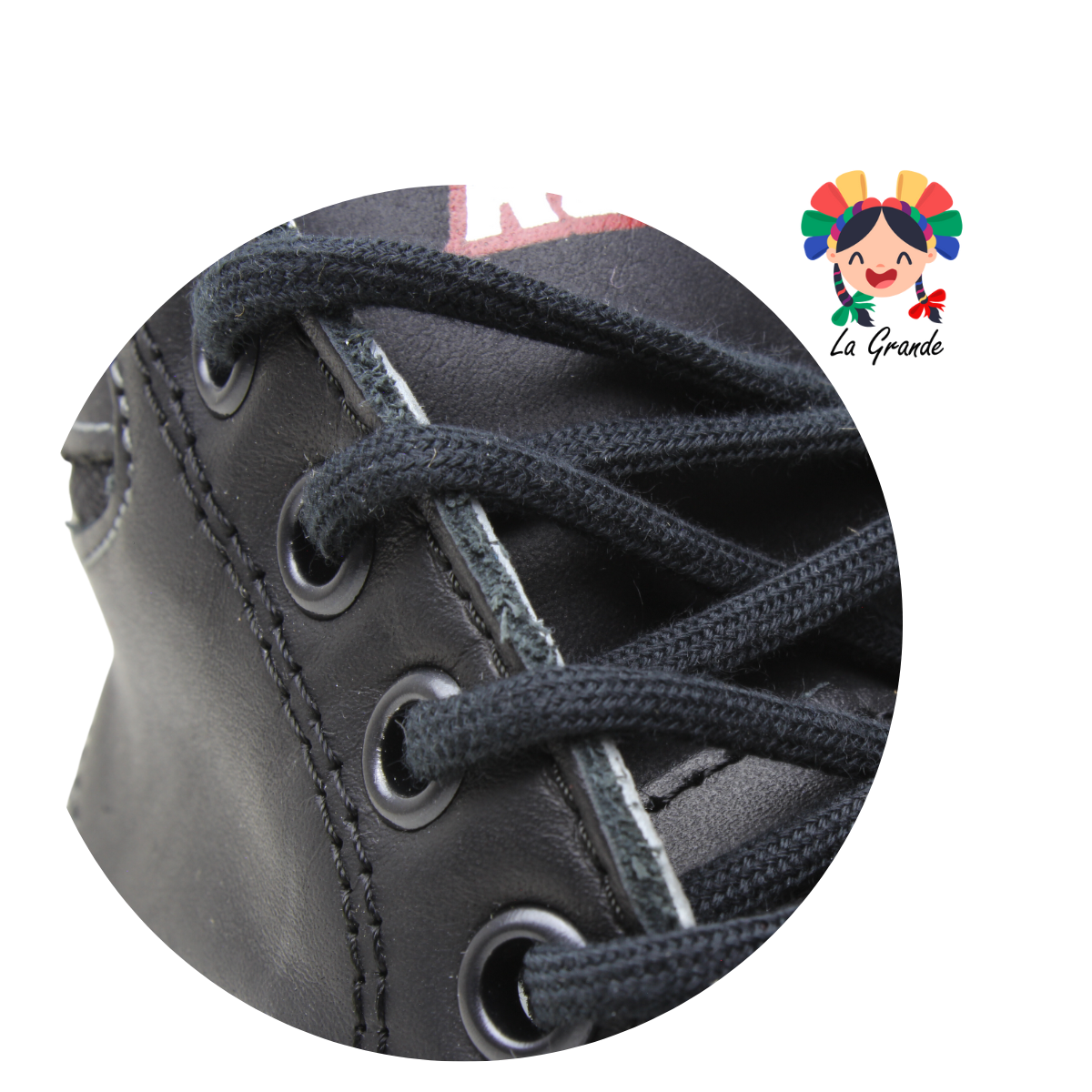 1009 ROKINO Negro Piel Zapato Escolar para Niño