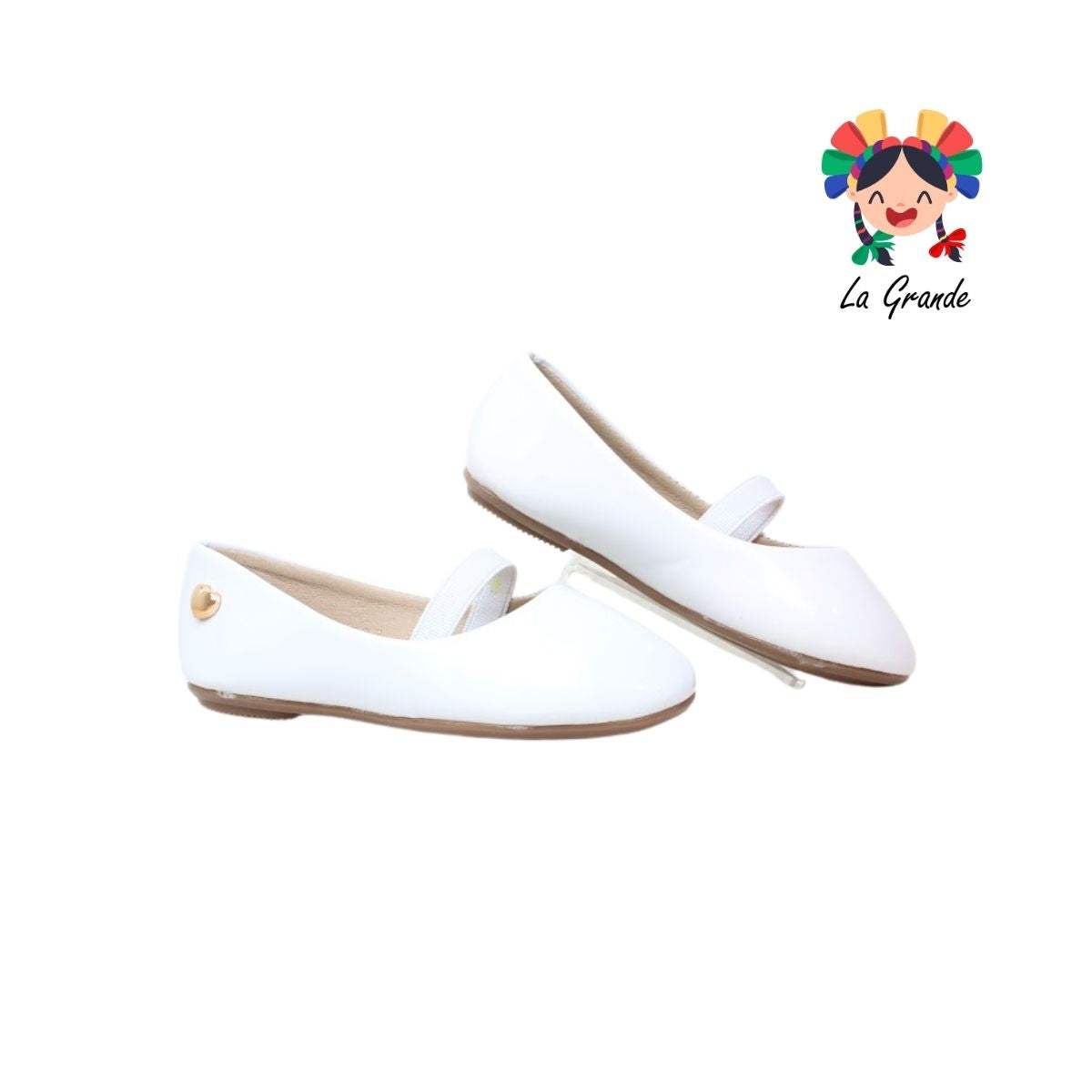 100 SOFITA Blanco Charol Balerina para Niña y Dama