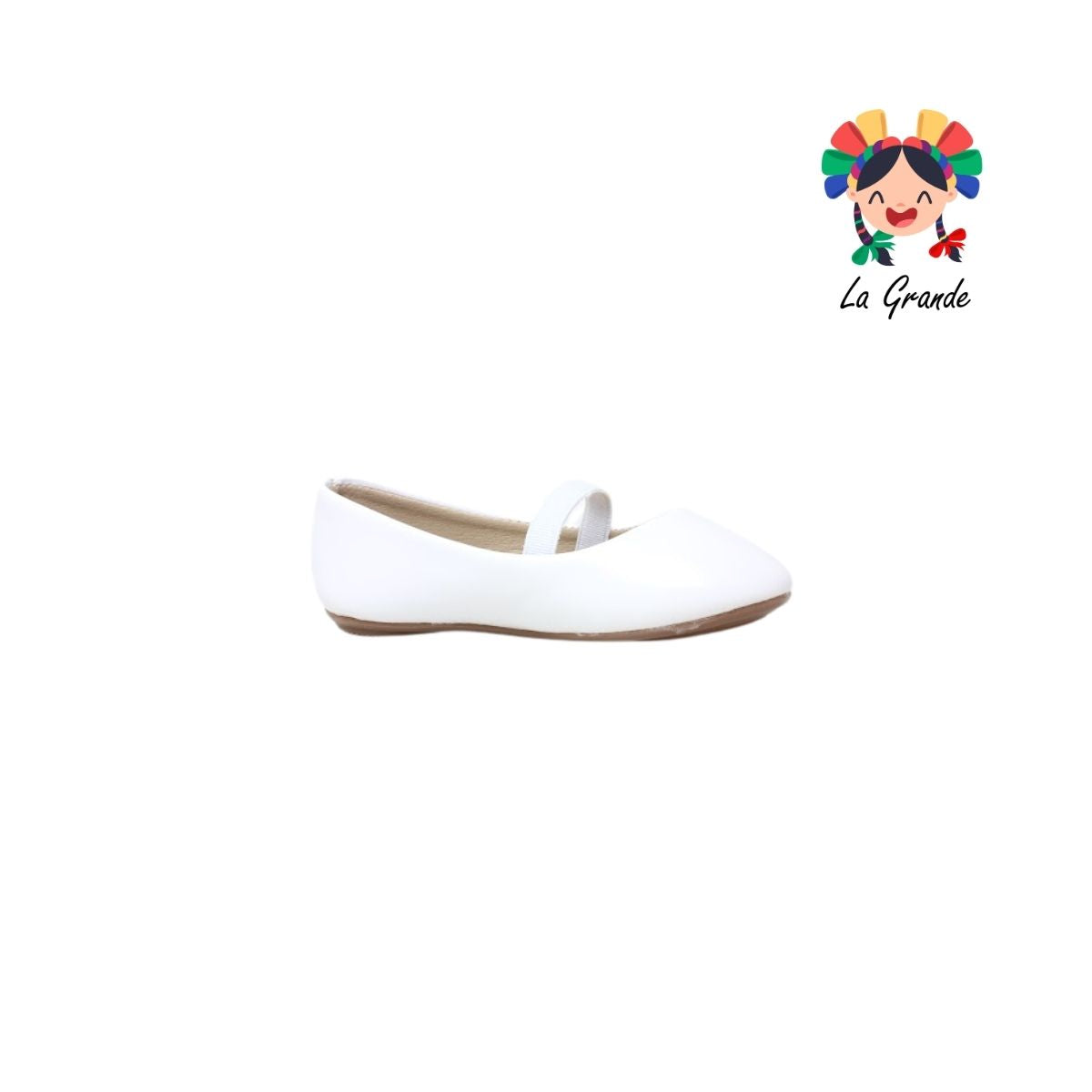 100 SOFITA Blanco Charol Balerina para Niña y Dama