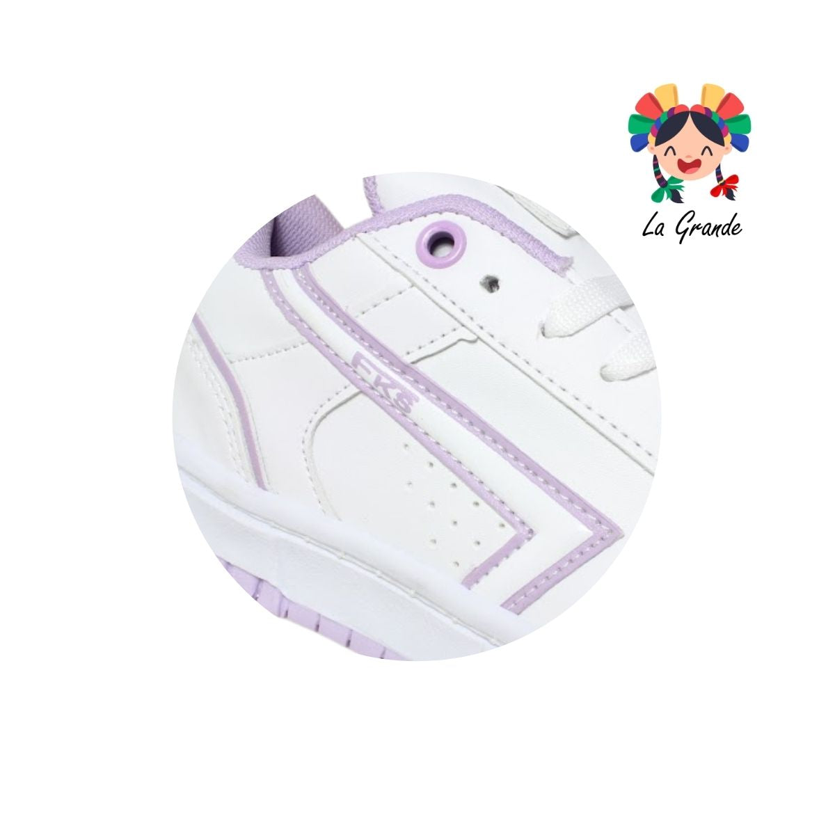 1010 FRAKOS Blanco Lila Tenis Casual para Dama