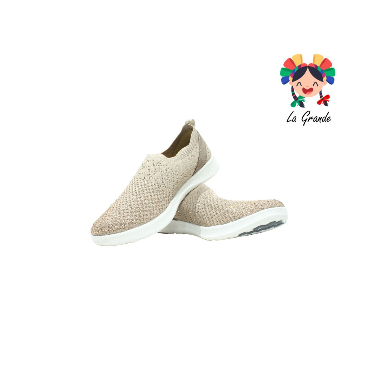 101309 FLEXI Arena Slip On Tenis Casual con Pedrería para Dama