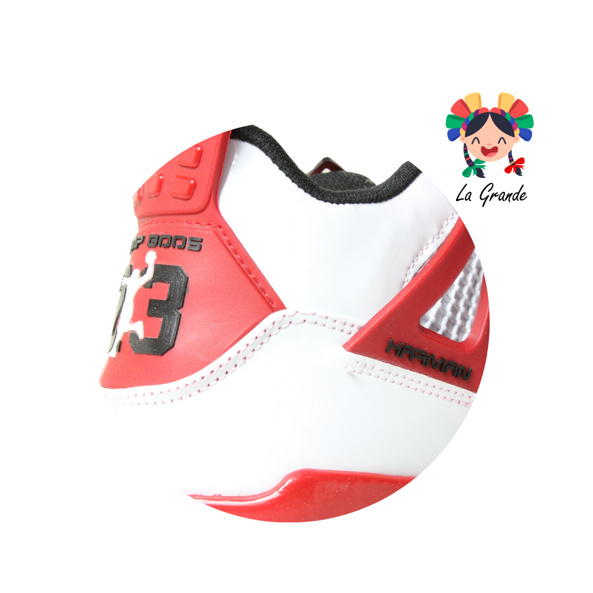 1016 HARMAN Blanco Rojo Tenis Casual para Caballero