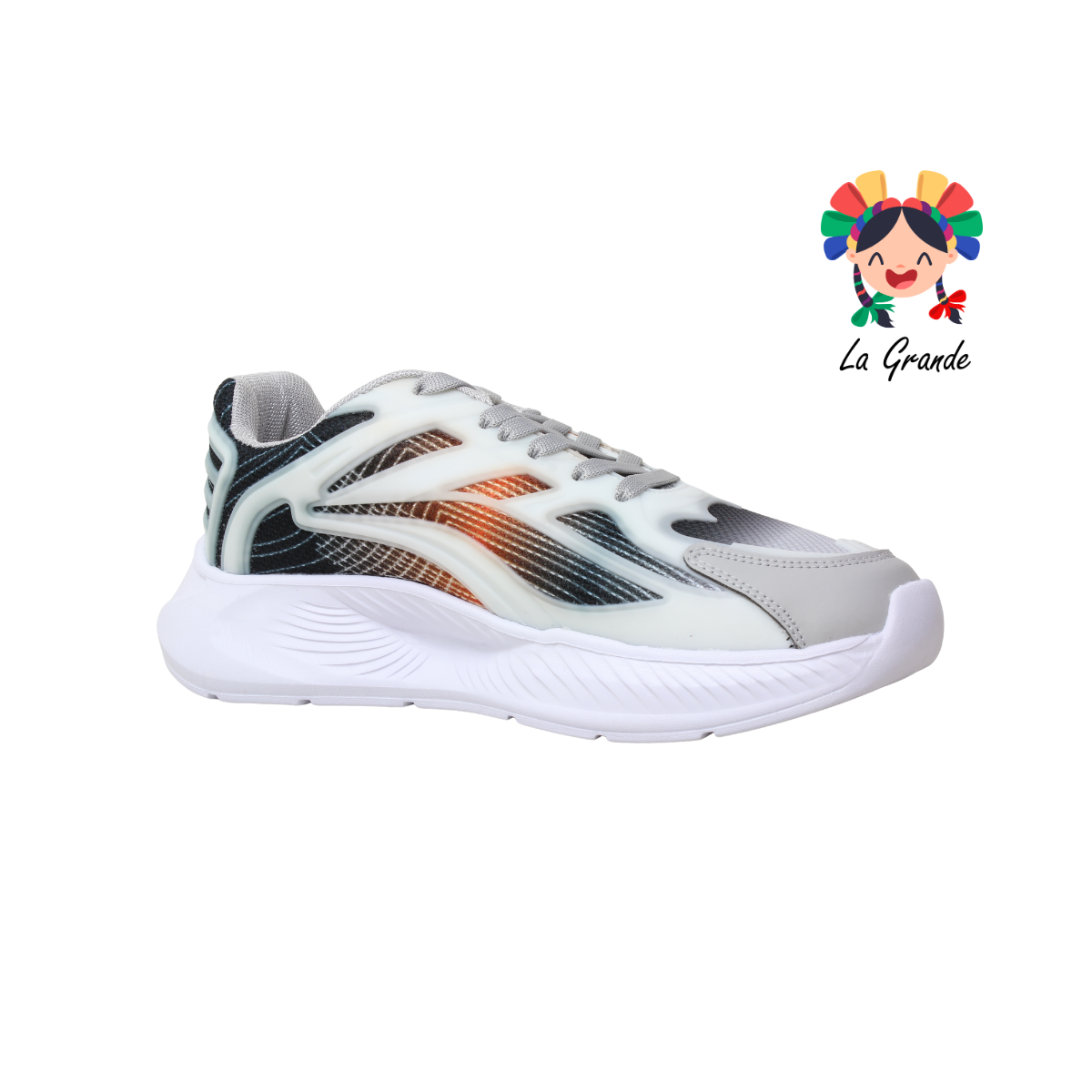 10173 MAKKENA Gris Naranja Tenis Deportivo para Caballero