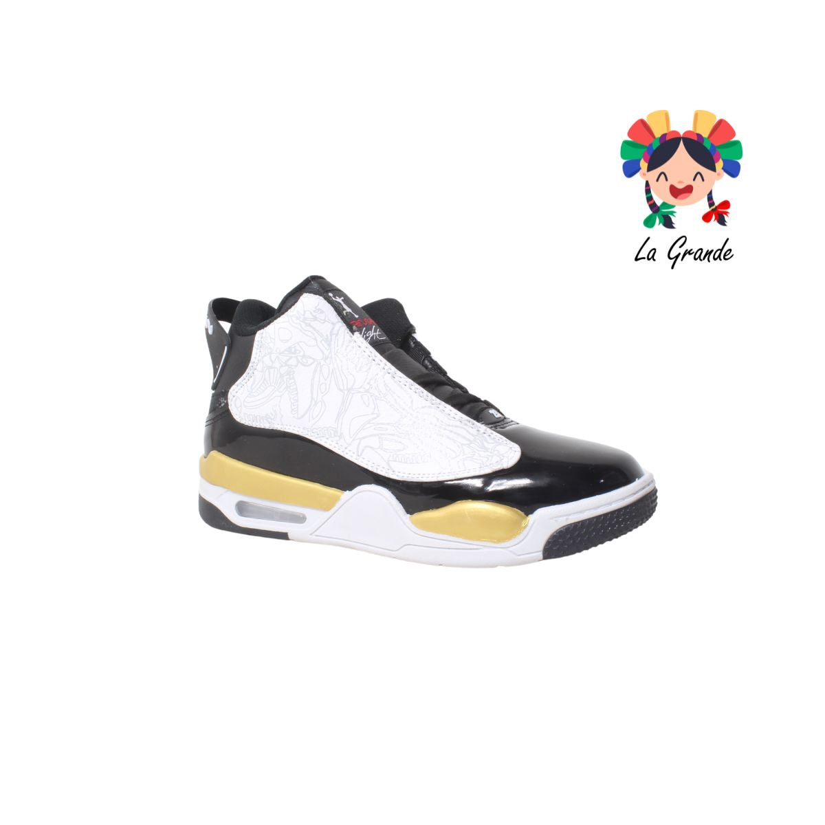 1017 HARMAN Ngo Bco Oro Tenis Casual para Dama, Joven y Caballero