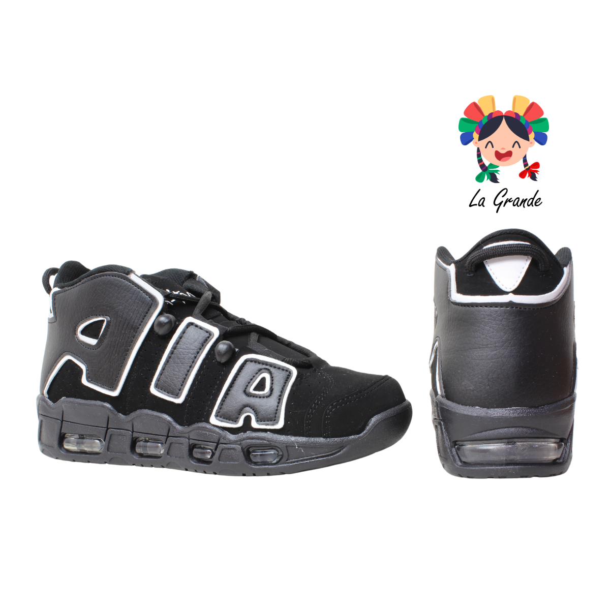 1018 HARMAN Negro Blanco Tenis Casual para Dama y Joven