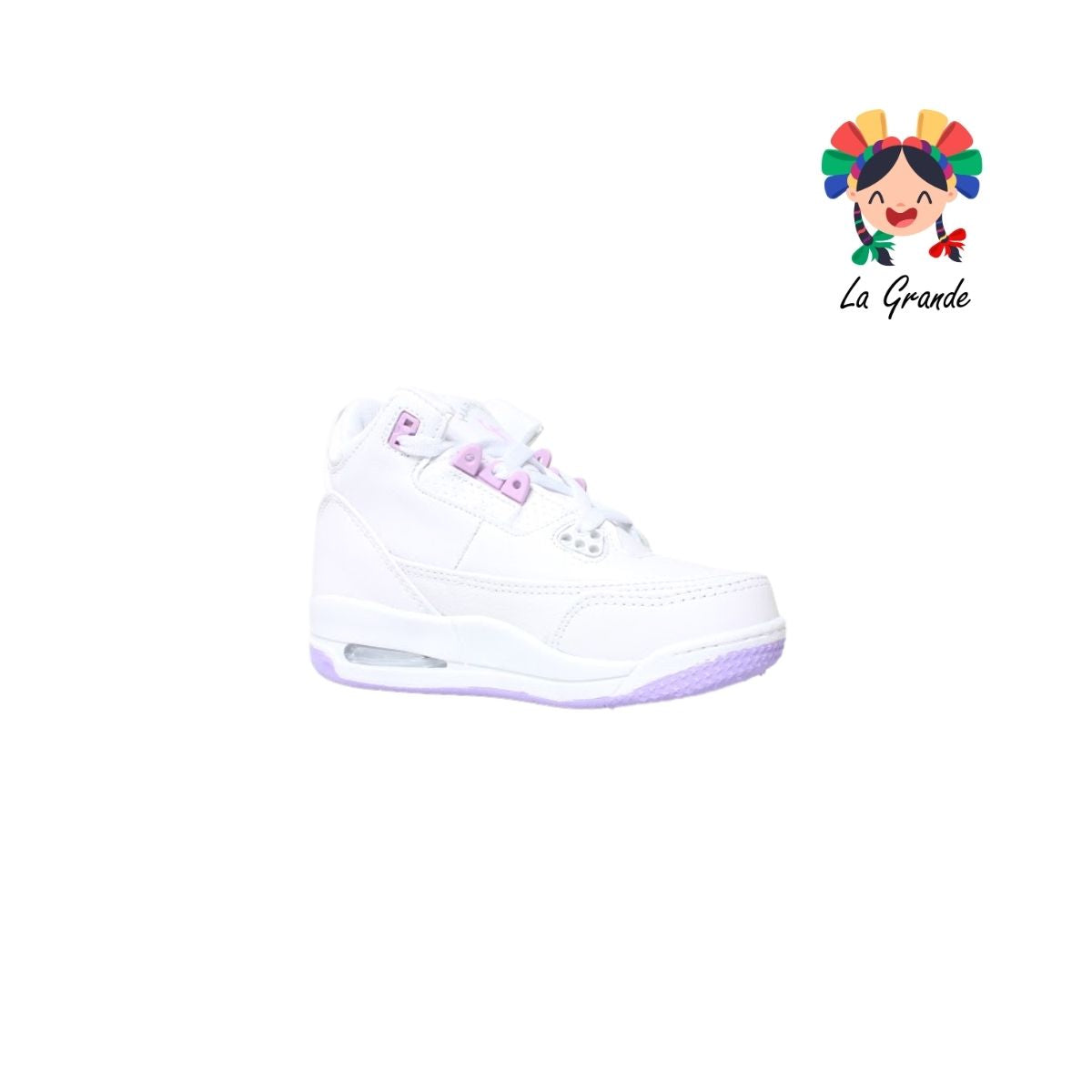 1021 HARMAN Blanco Lila Tenis Casual para Niña y Niño