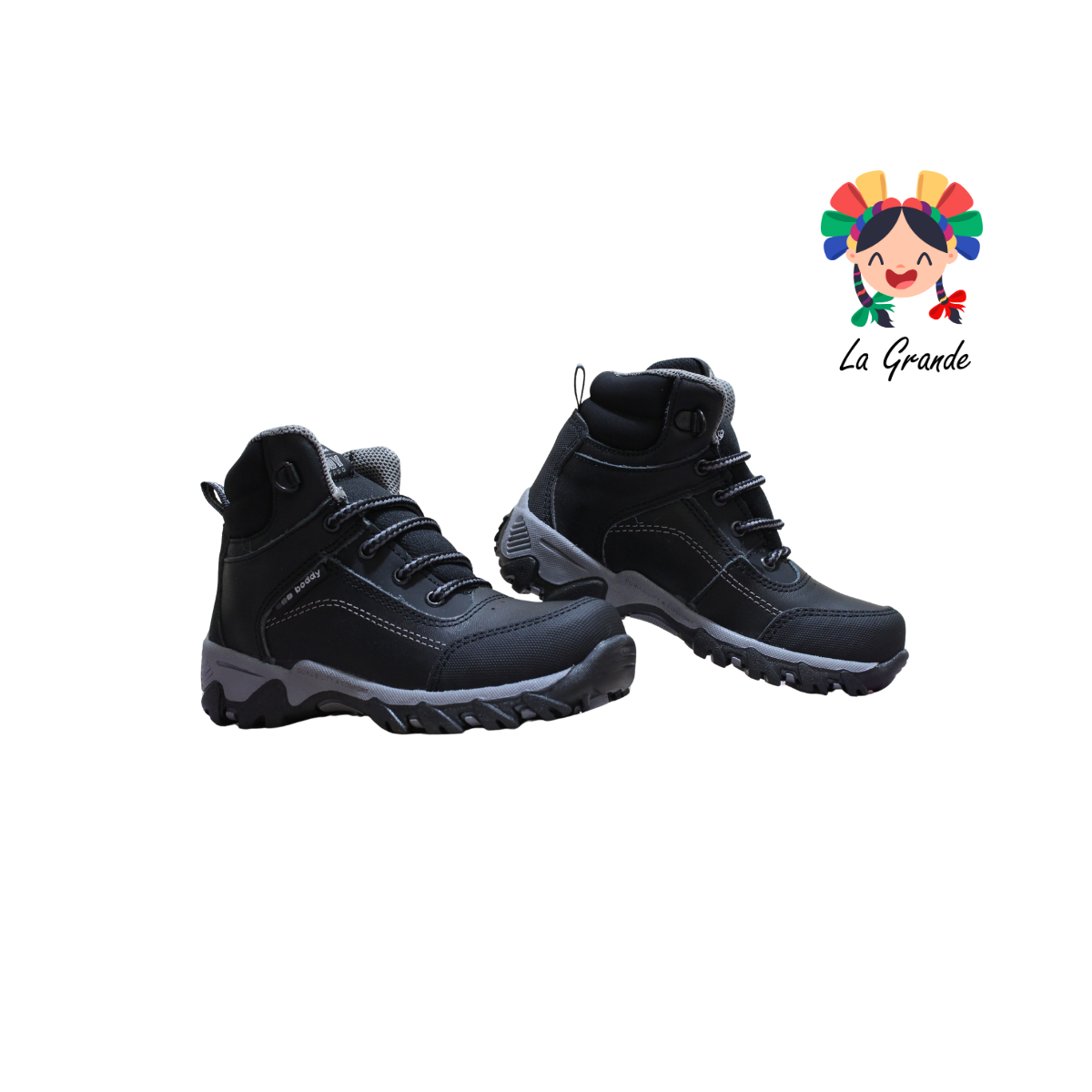 3049 BODDY Negro Napa Bota de Montaña para Niño