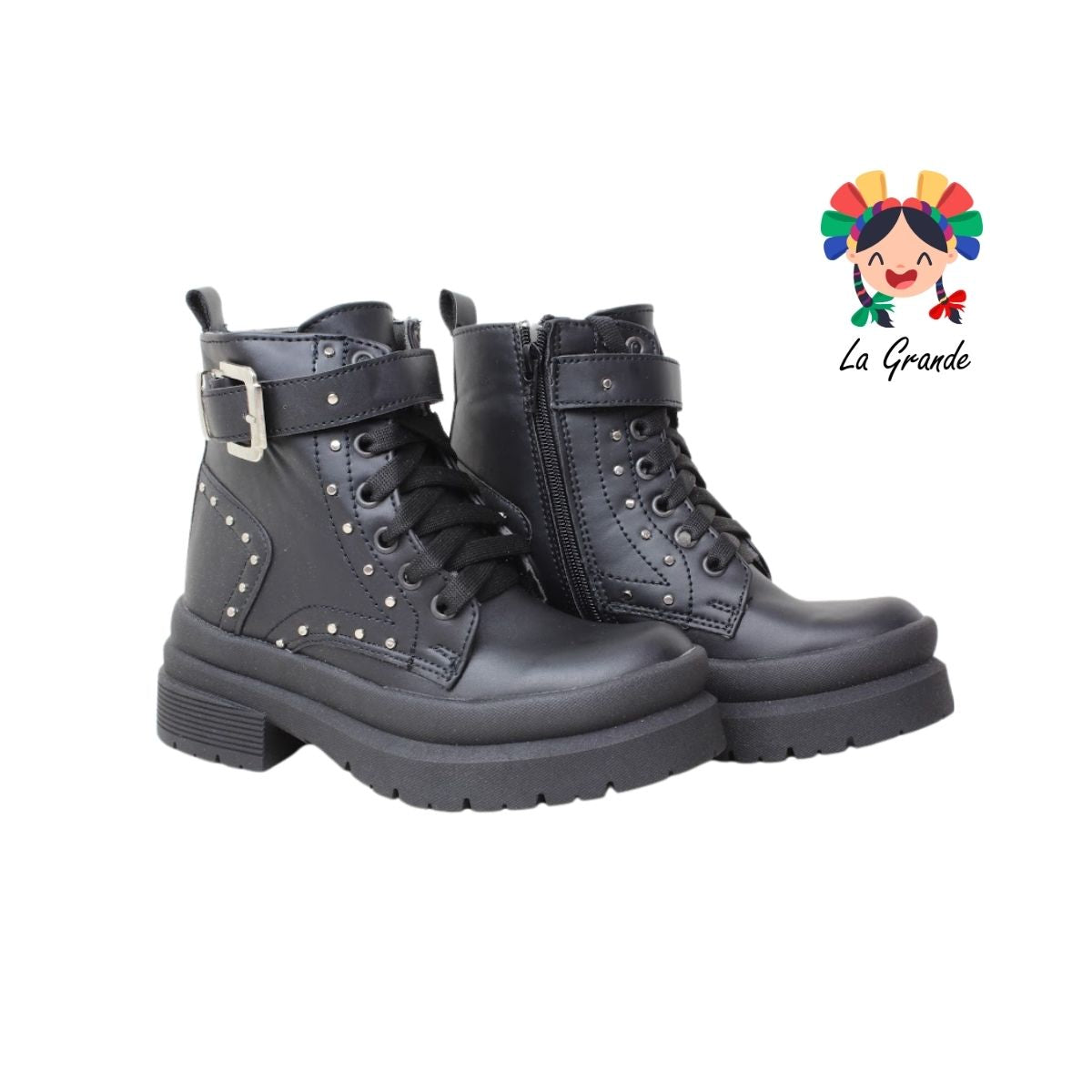 1030 TABU Negro Napa Bota Casual con Estoperol para Dama