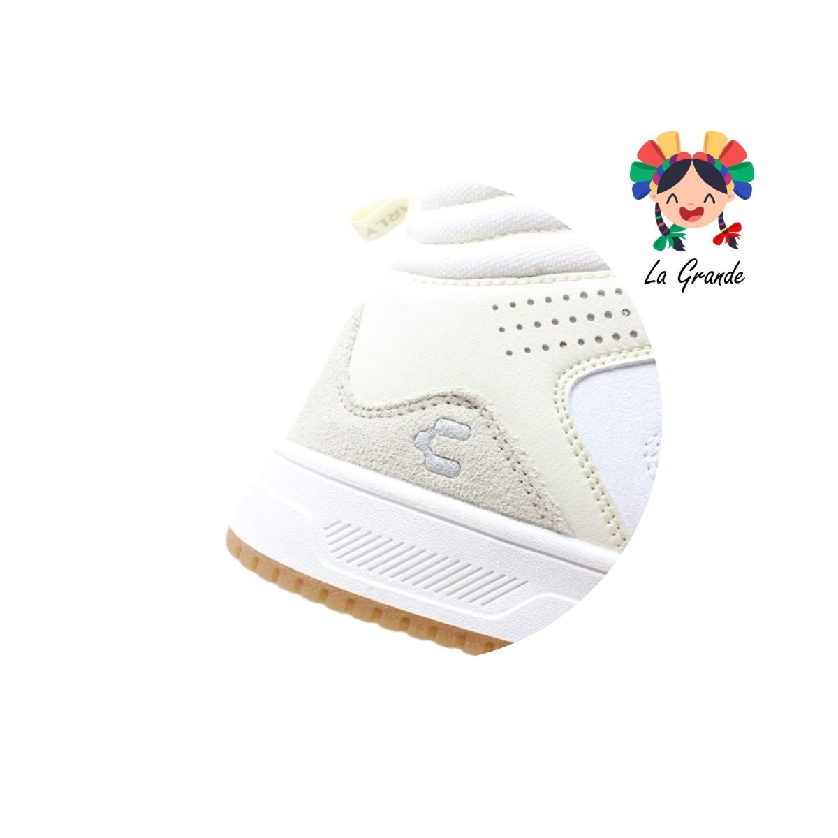 1050571 CHARLY Blanco Beige Tenis Casual para Dama, Joven y Caballero