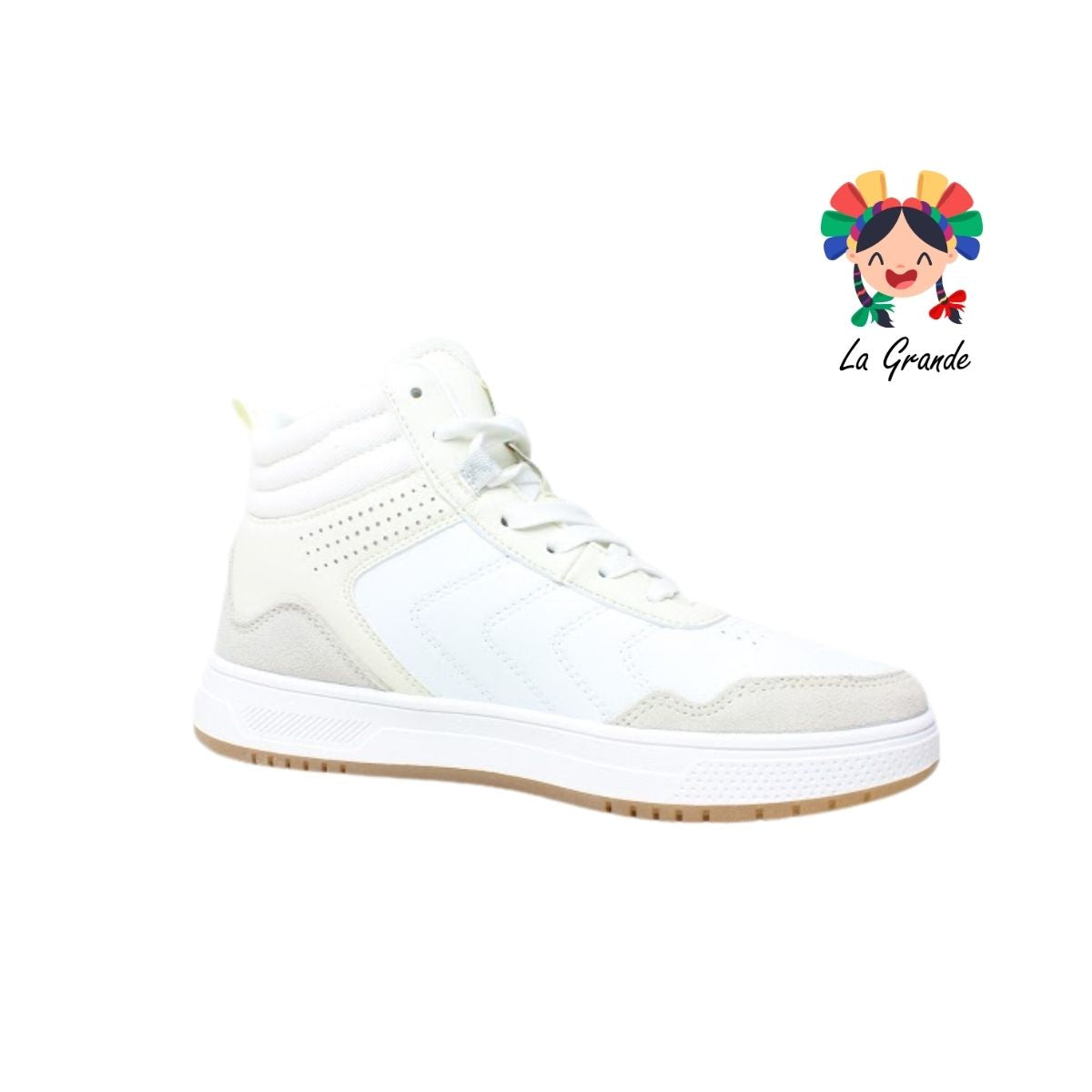 1050571 CHARLY Blanco Beige Tenis Casual para Dama, Joven y Caballero