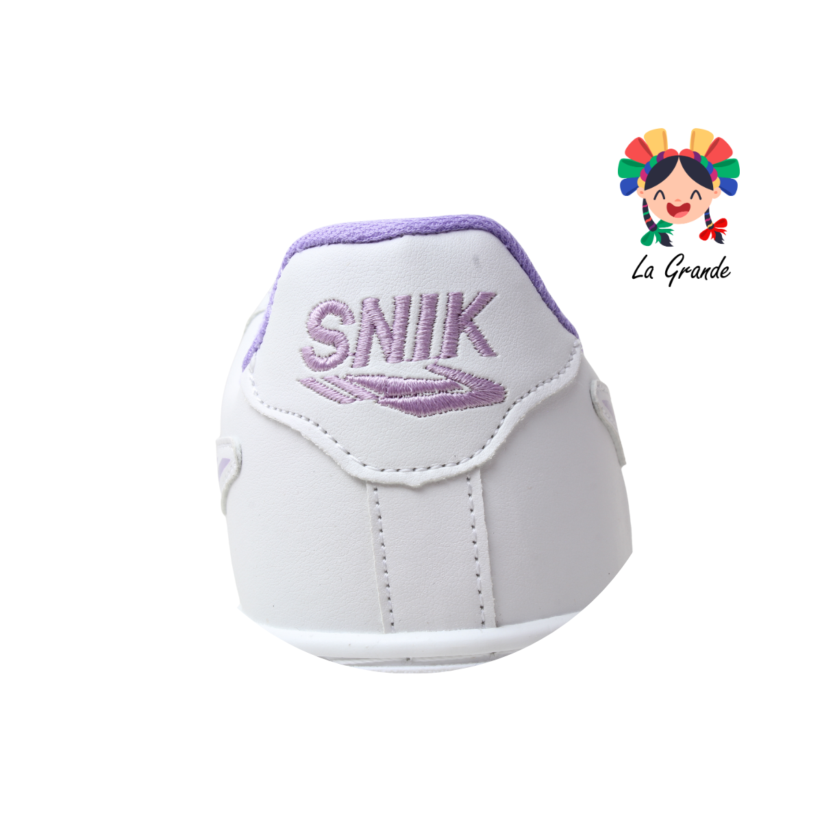 105 SNIK Blanco Lila Sintético Tenis Casual para Dama