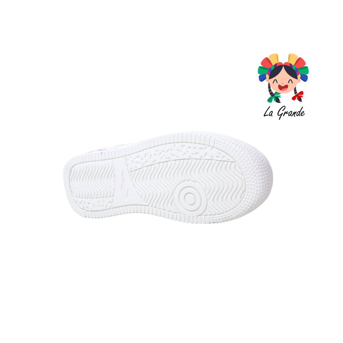105 SNIK Blanco Lila Sintético Tenis Casual para Dama