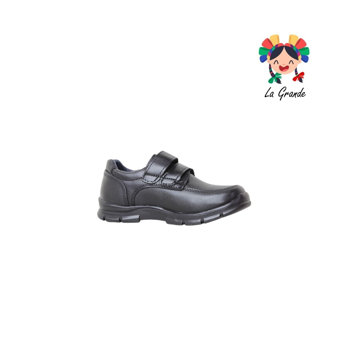 106-1 HERSON Negro Sintético Zapato Escolar para Niño