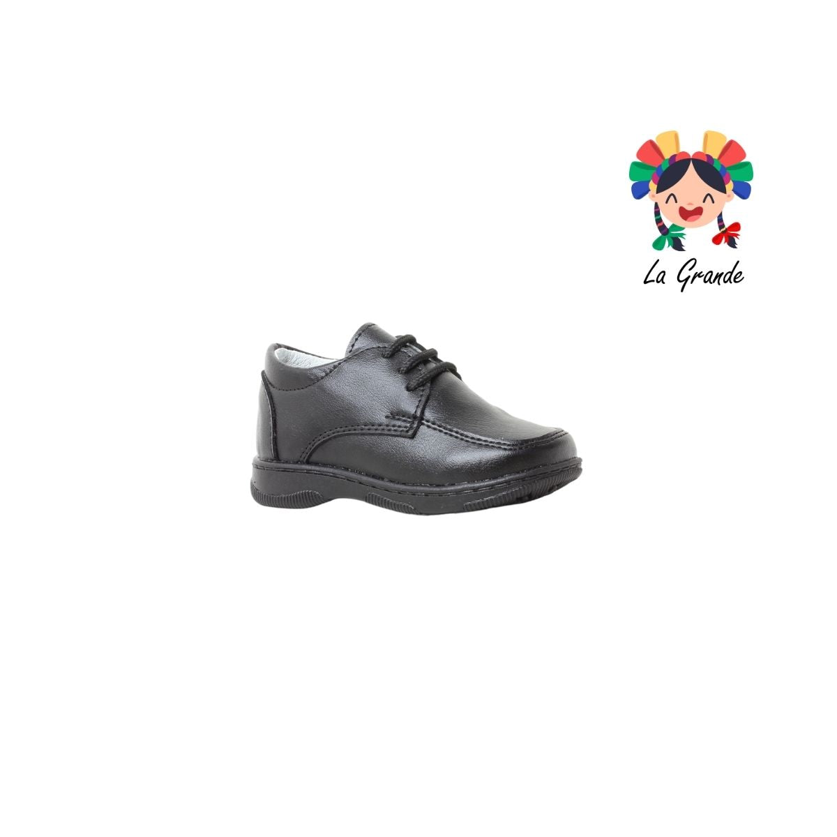 1070 CORAJITO Negro Piel Zapato Escolar para Bebé