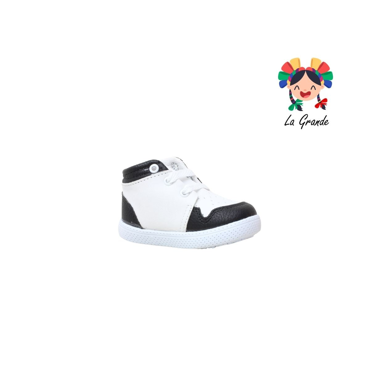 38A72 PEKE KIDS Blanco Negro Sint Tenis Casual para Bebé