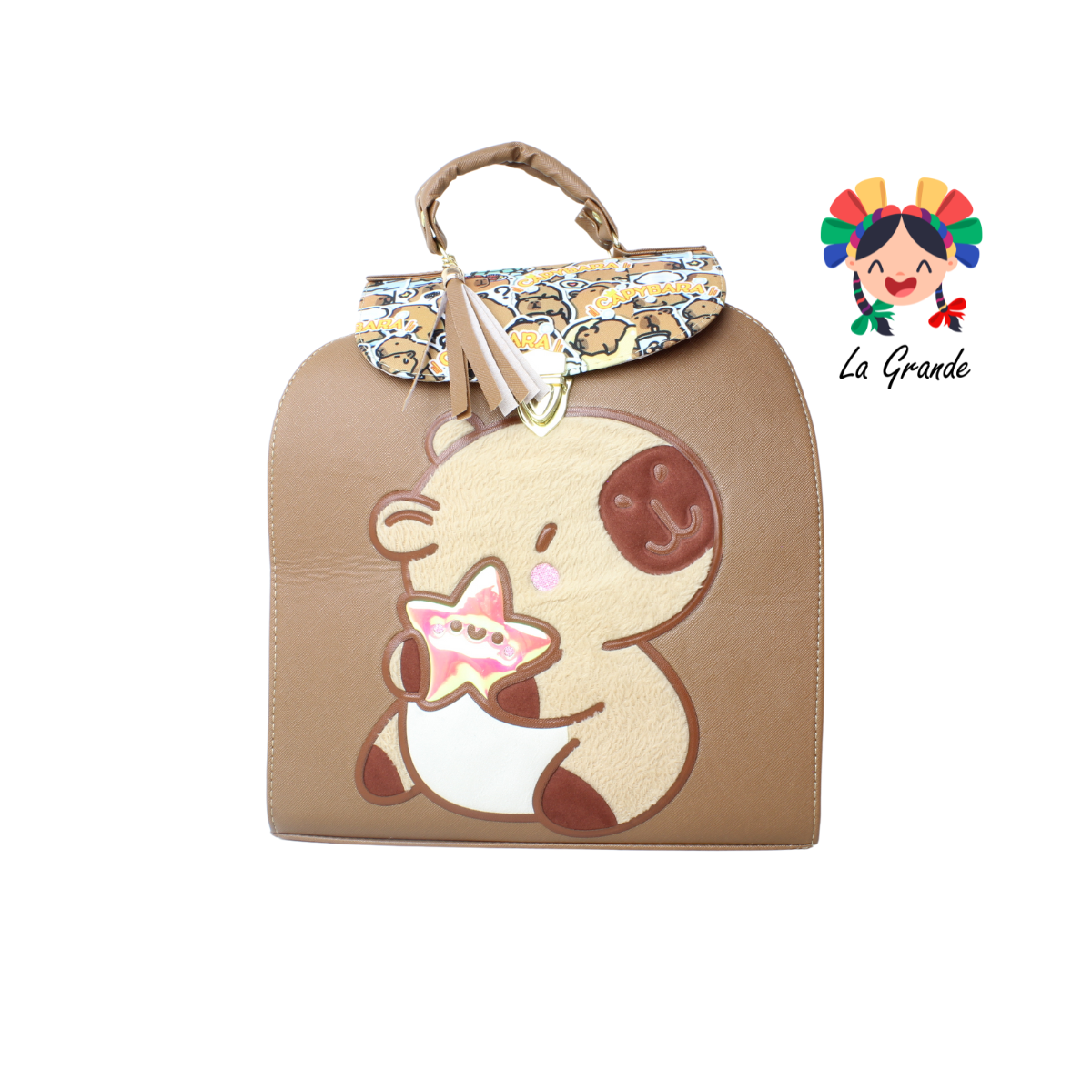 026 Mochila Café Capibara Casual para Dama