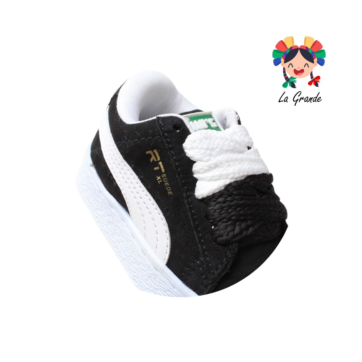1080 WINS Negro Blanco Sintético Tenis Casual para Niña y Niño