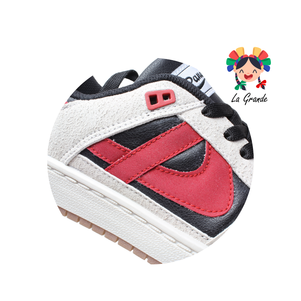 010899 PANAM Negro Beige Napa Tenis Casual Original para Dama y Joven