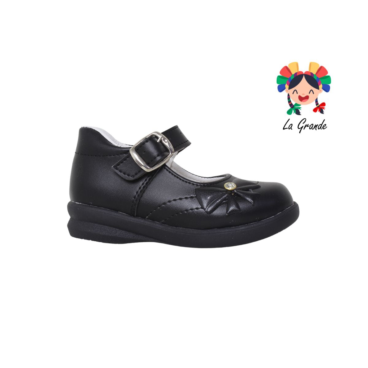 1104 ANDRE LOV Negro Sint Zapato Escolar para Niña