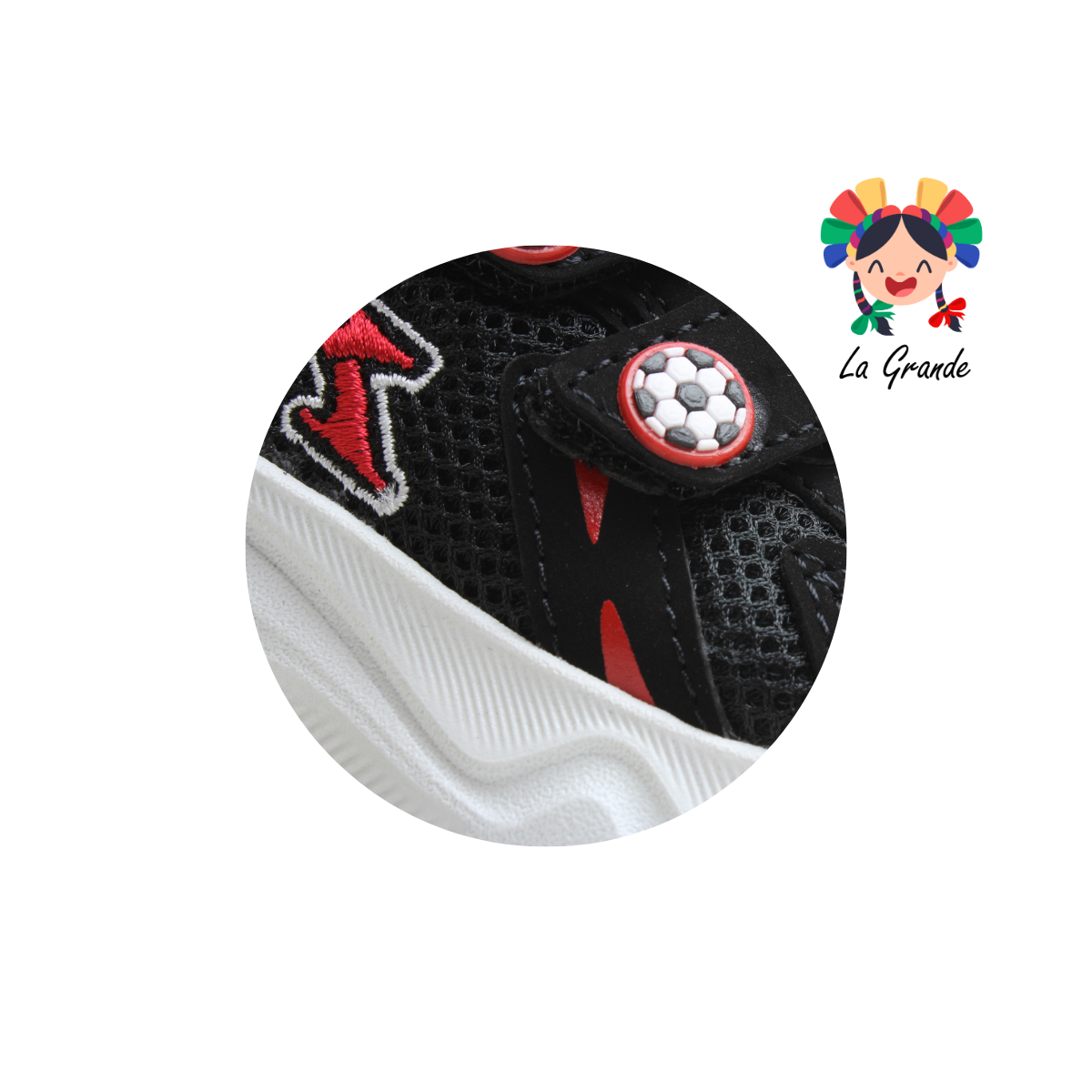 110 PEQUES Negro Rojo Casual para Bebe y Niño