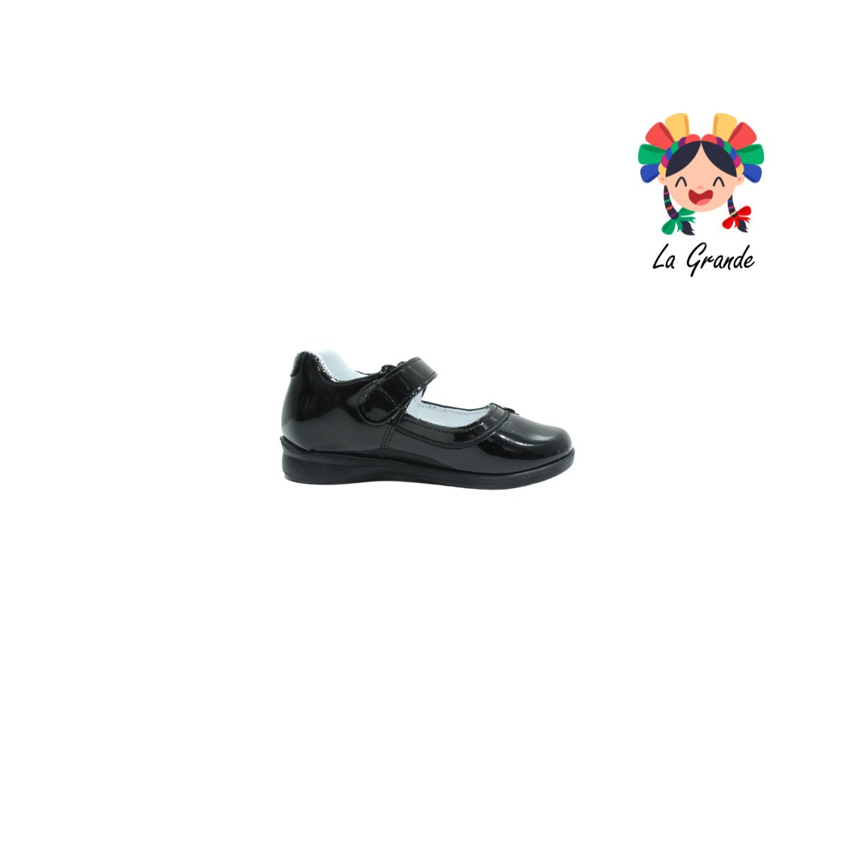 1166 MUJER BONITA Negro Charol Zapato Escolar para Niña