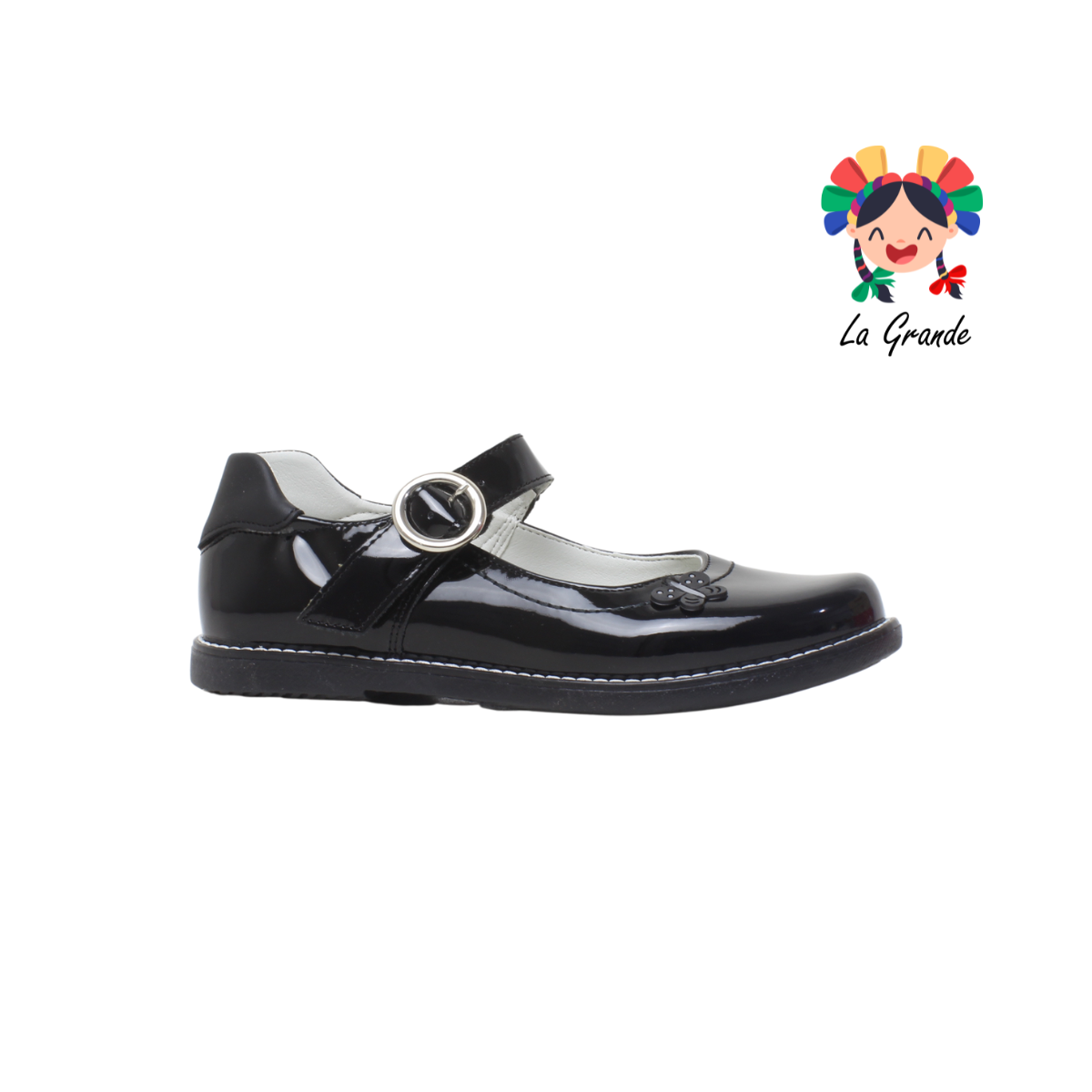 1183 DOMINIQ Negro Charol Zapato Escolar para Dama