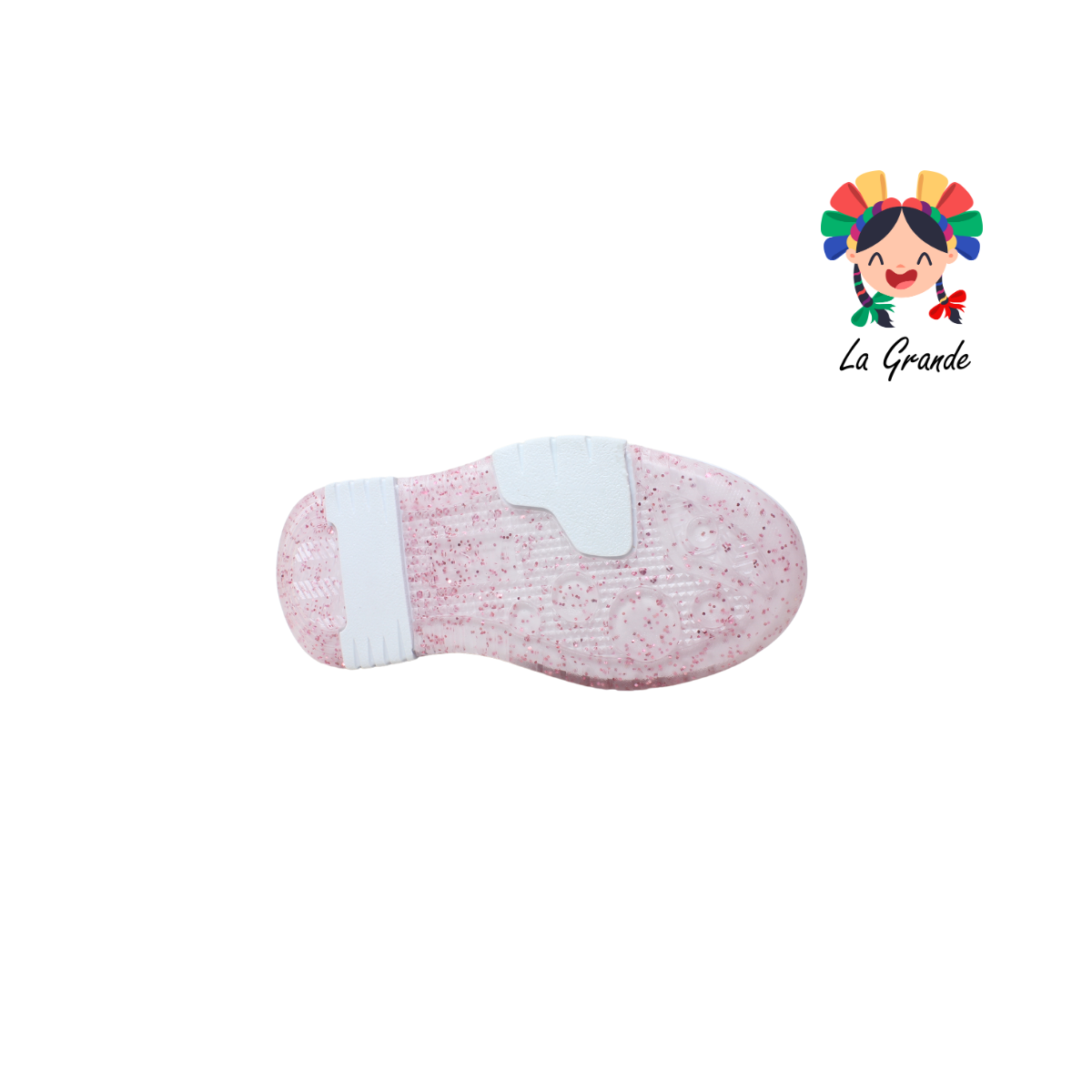 12000 FIRST Blanco Rosa S-Glitter Sint Tenis Casual para Niña