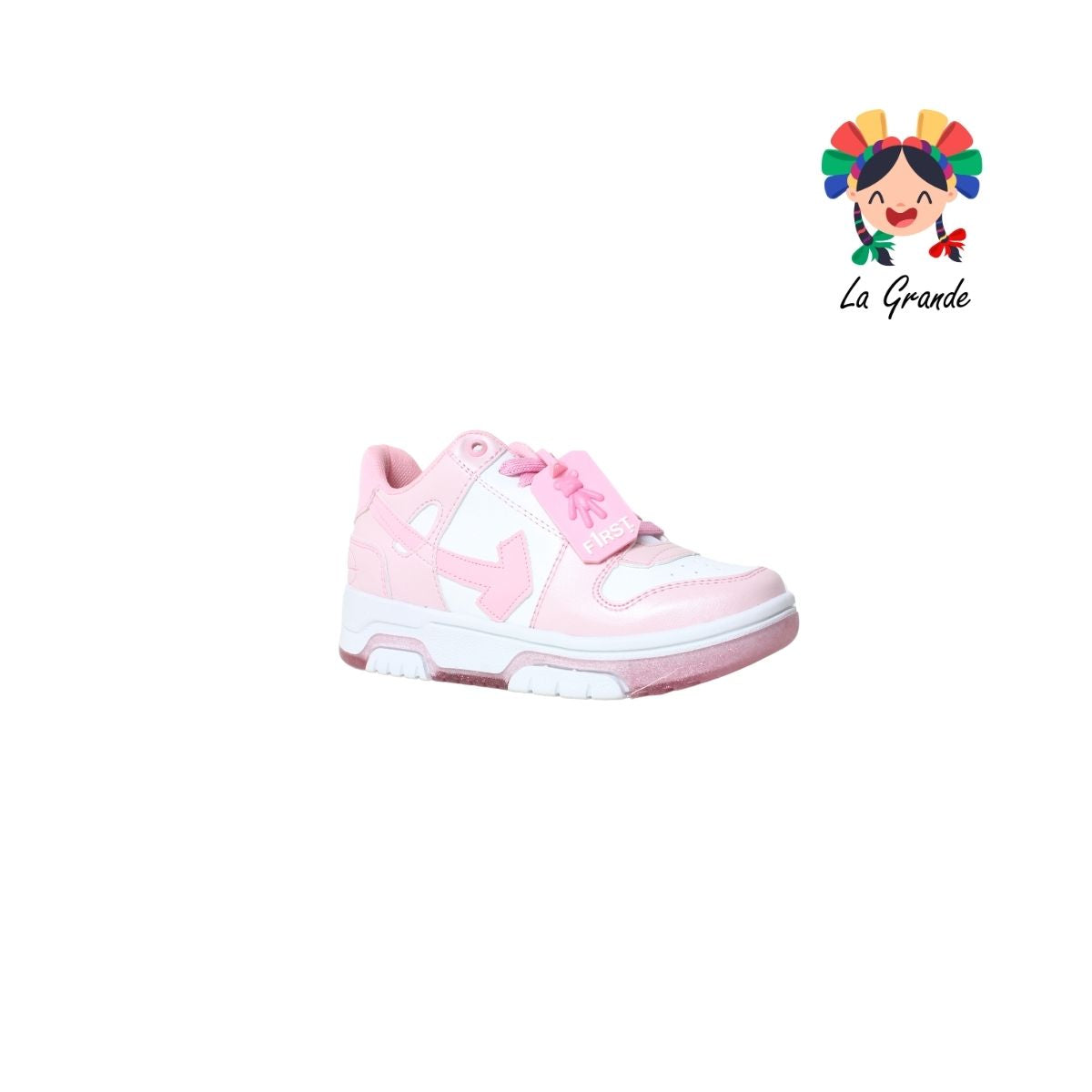 12000 FIRST Blanco Rosa Sint Tenis Casual para Niña