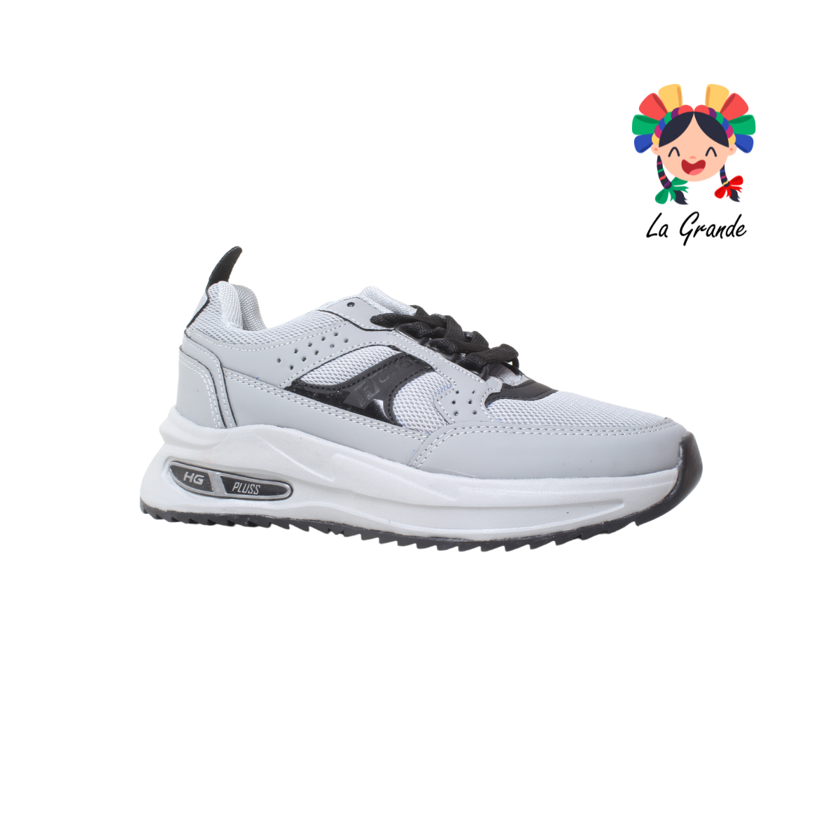 1210 H-GROSS Gris Gris Ngo Tenis Deportivo para Dama y Joven