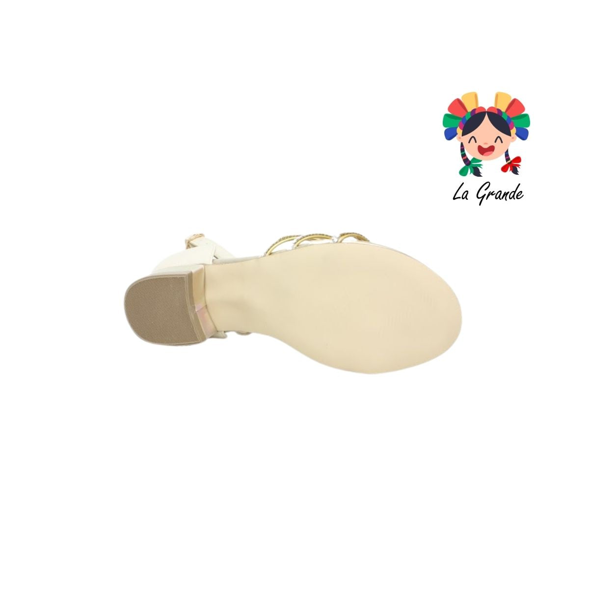 1210 KAROLINE Oro Salma Sandalia con Pedrería para Niña y Dama