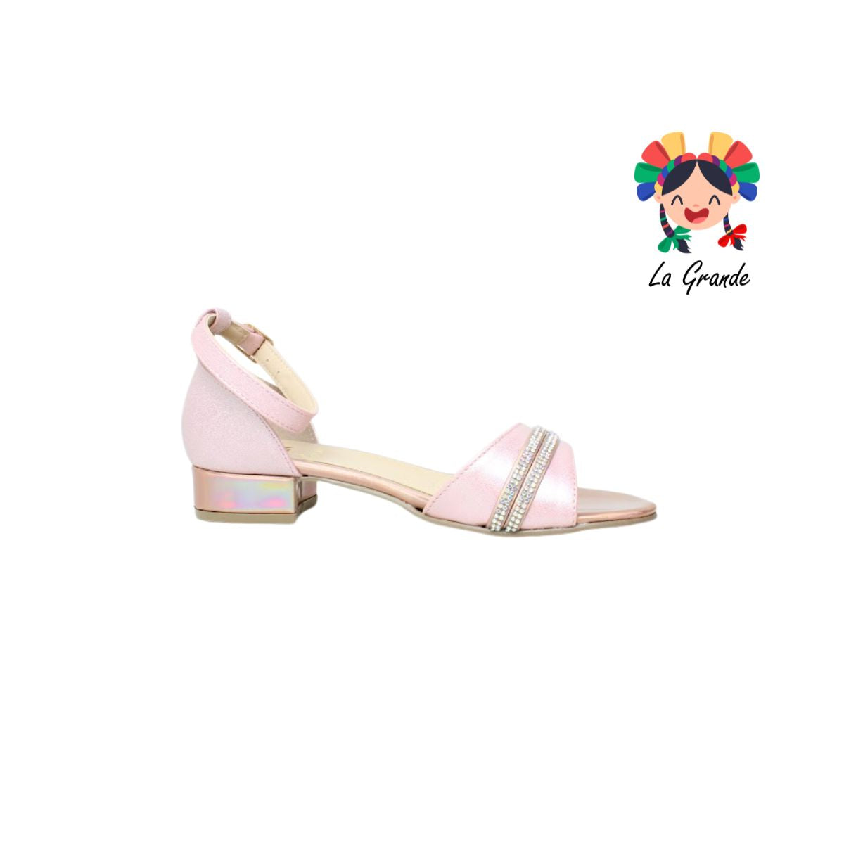 1212 KAROLINE Rosa Barbie Salma Sandalia con Pedrería para Niña y Dama