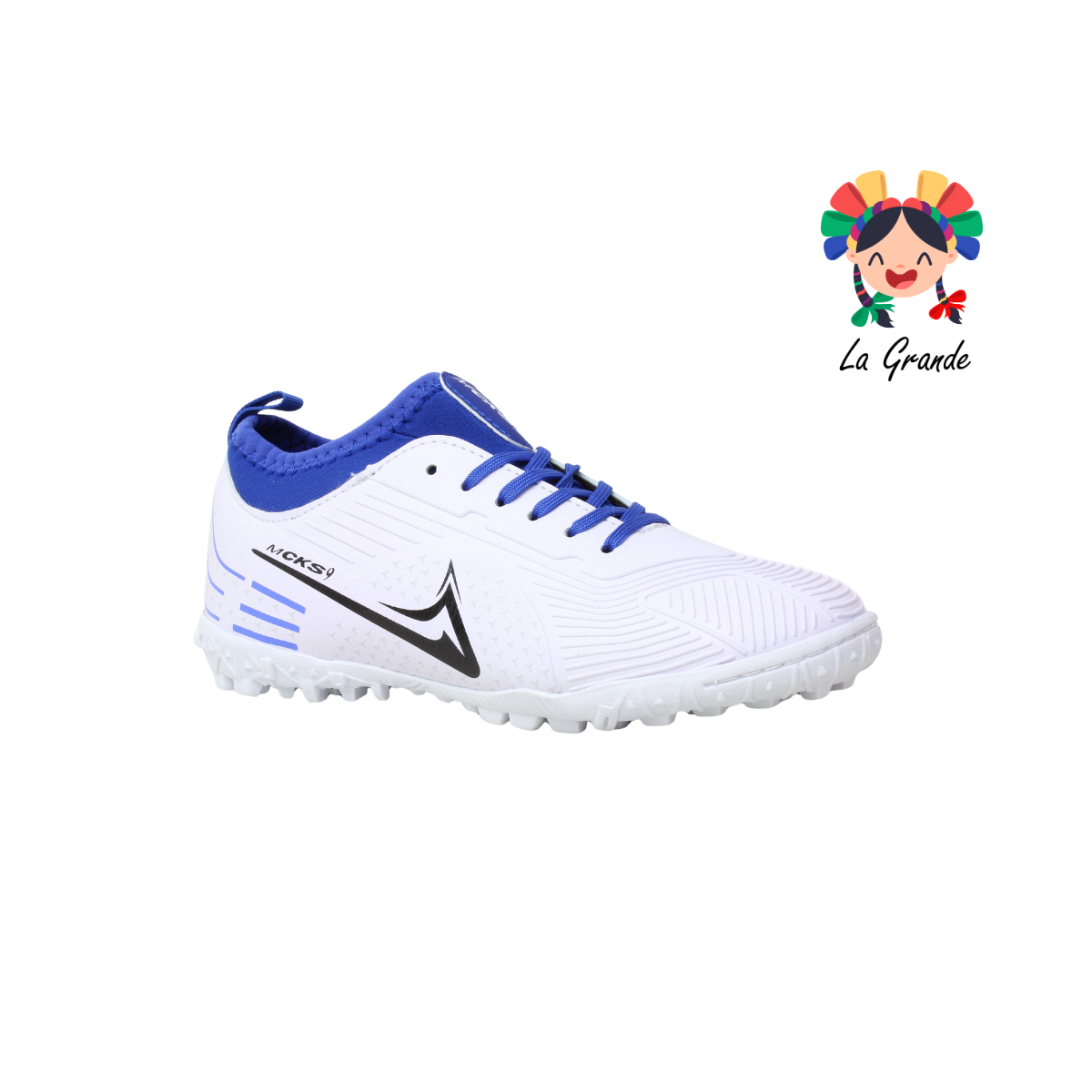 1219 MAYCKERS Blanco Rey Sintético Tenis para Fútbol Rápido para Joven