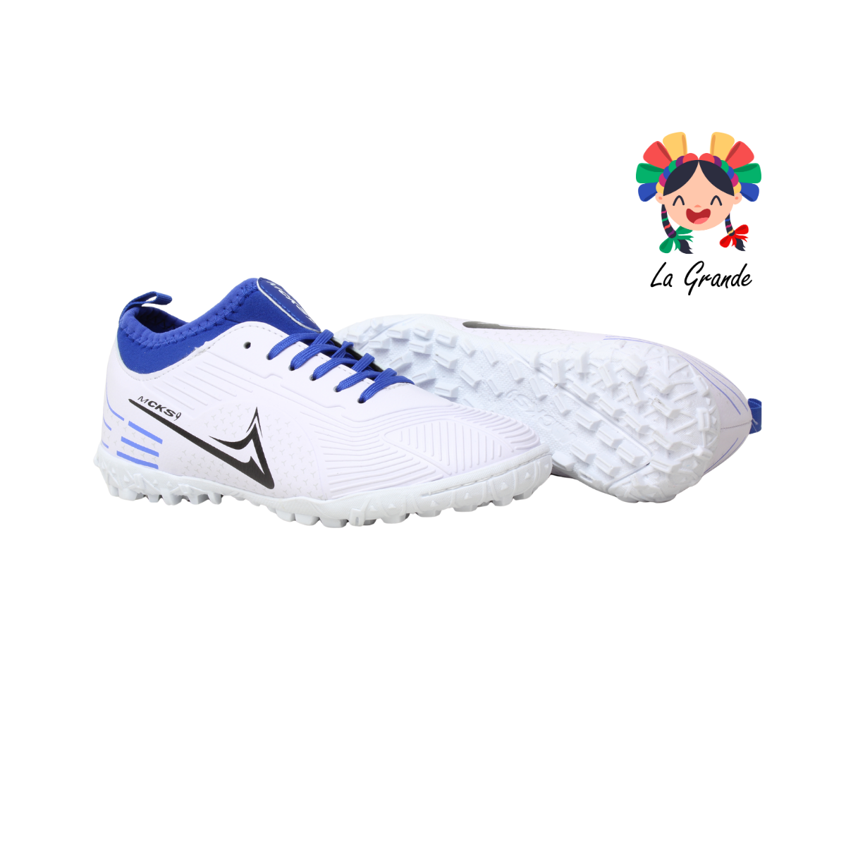 1219 MAYCKERS Blanco Rey Sintético Tenis para Fútbol Rápido para Joven