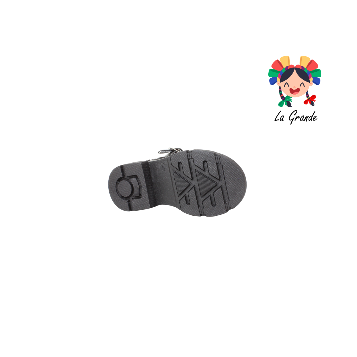 123 GABRIELA Negro Sintético Zapato Escolar con Suela Kity para Niña