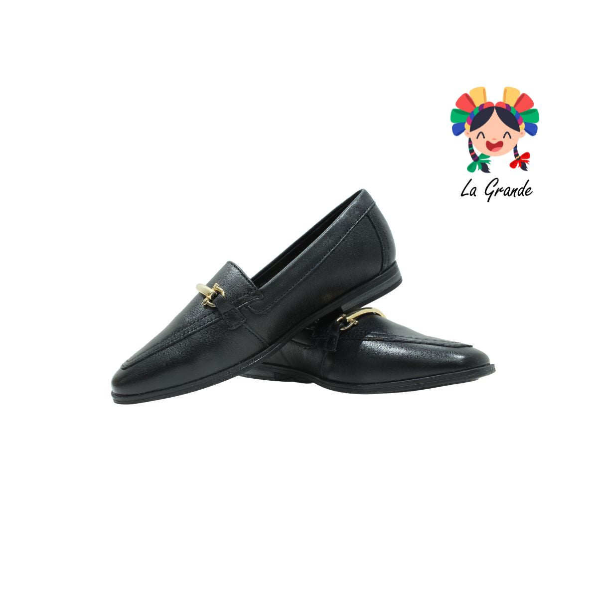 126602 FLEXI Negro Piel Slip On Zapato tipo Mocasín para Dama