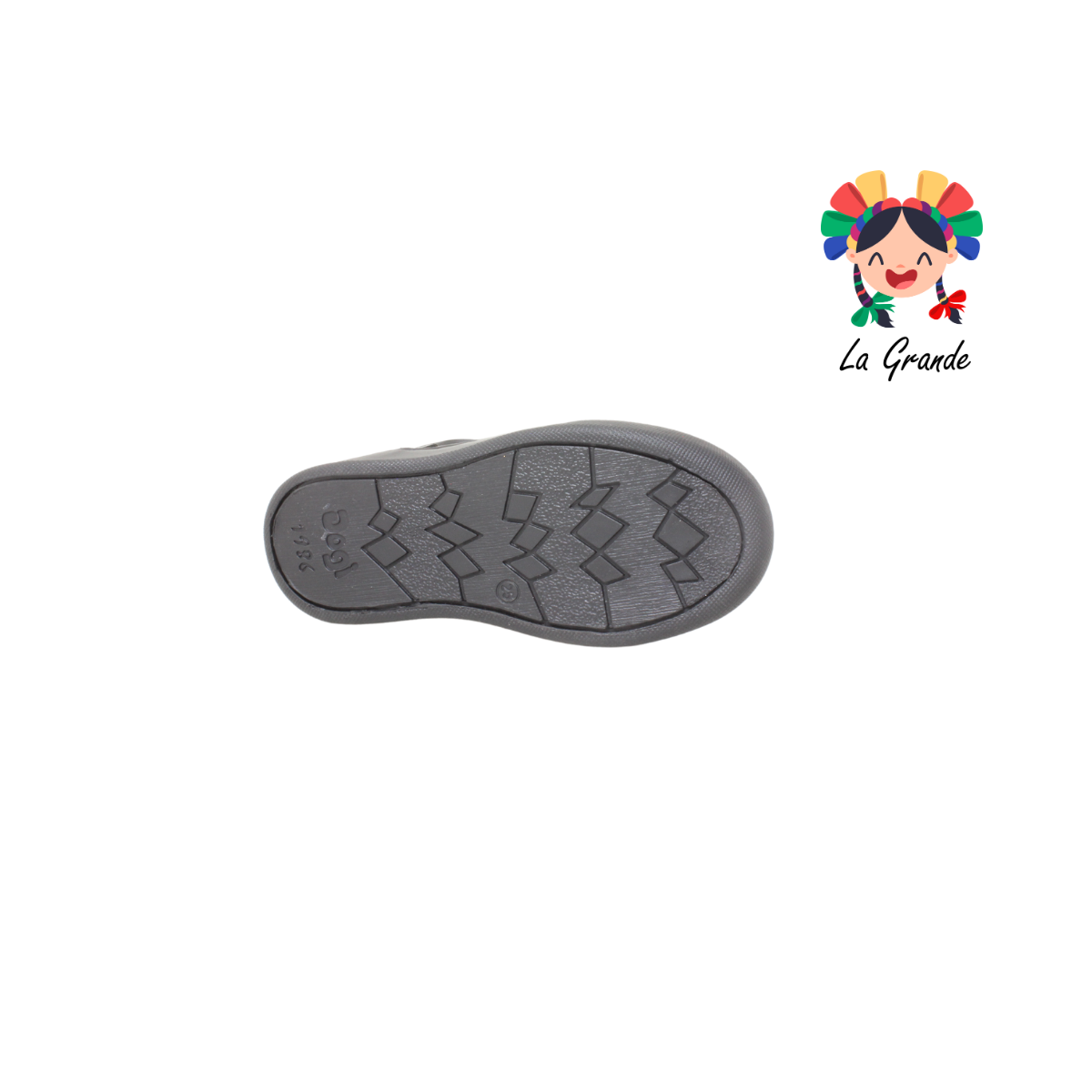 126 DOGI Negro Piel Zapato Escolar para Niño