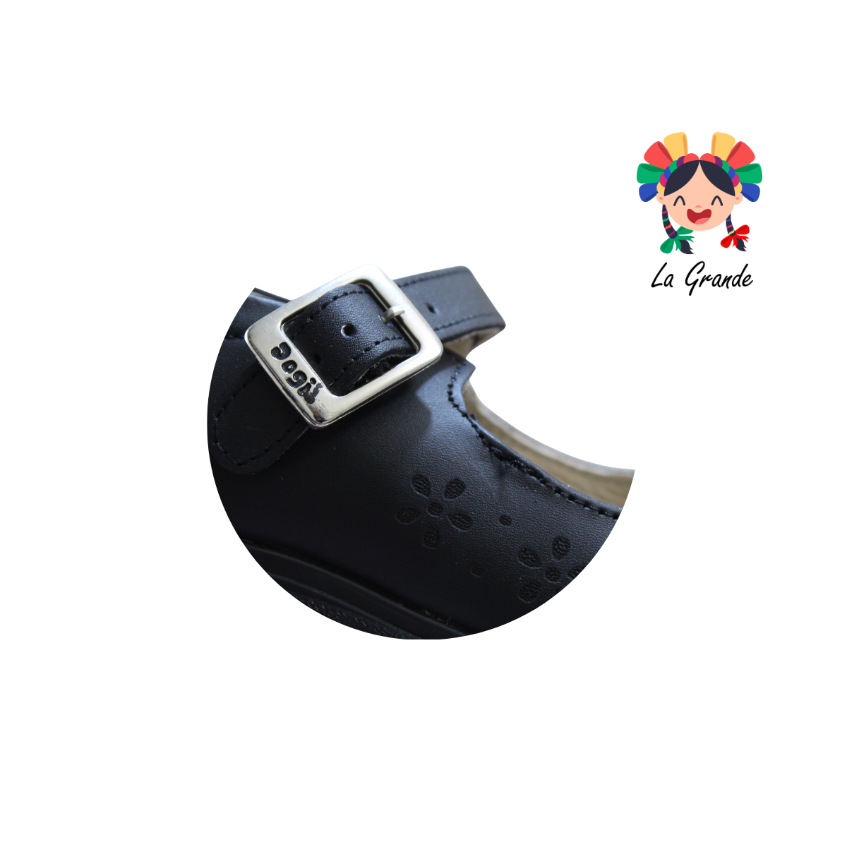 902 DOGI Negro Napa Zapato Escolar para Niña