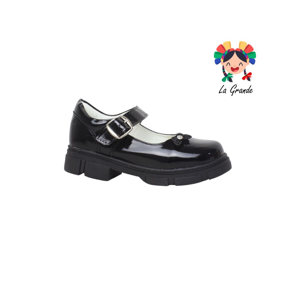 130 GABRIELA Negro Charol Zapato Escolar Suela Kity para Niña y Dama