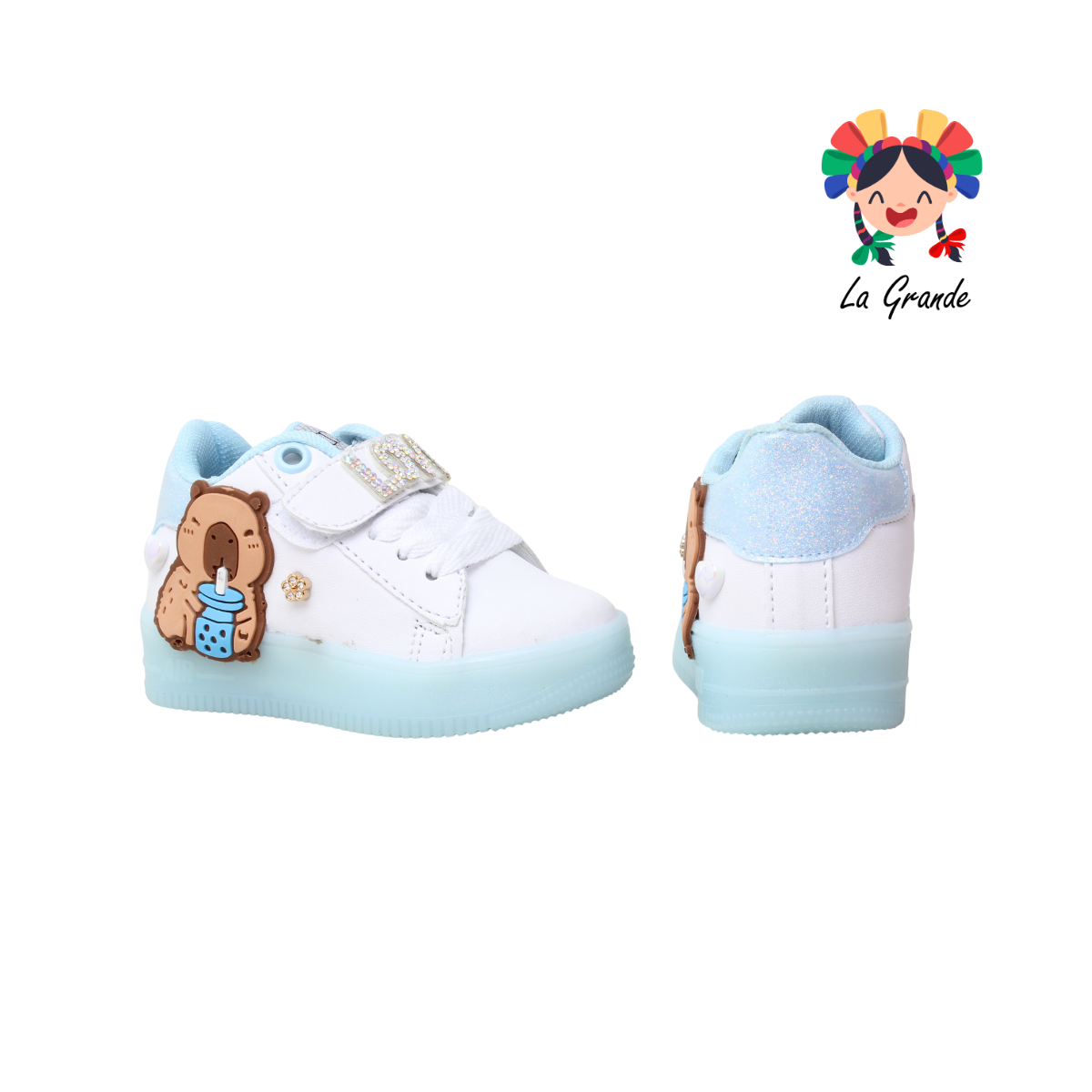 1320 CAPIBA WINS Blanco Cielo Sint Tenis Casual con Luz Led para Bebé