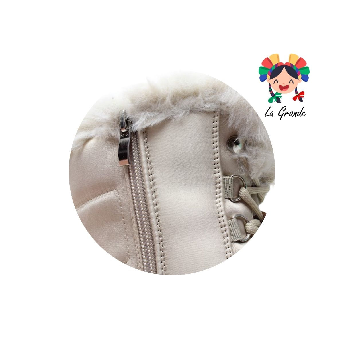 132K SHOSH Beige Bota Afelpada Invernal para Dama