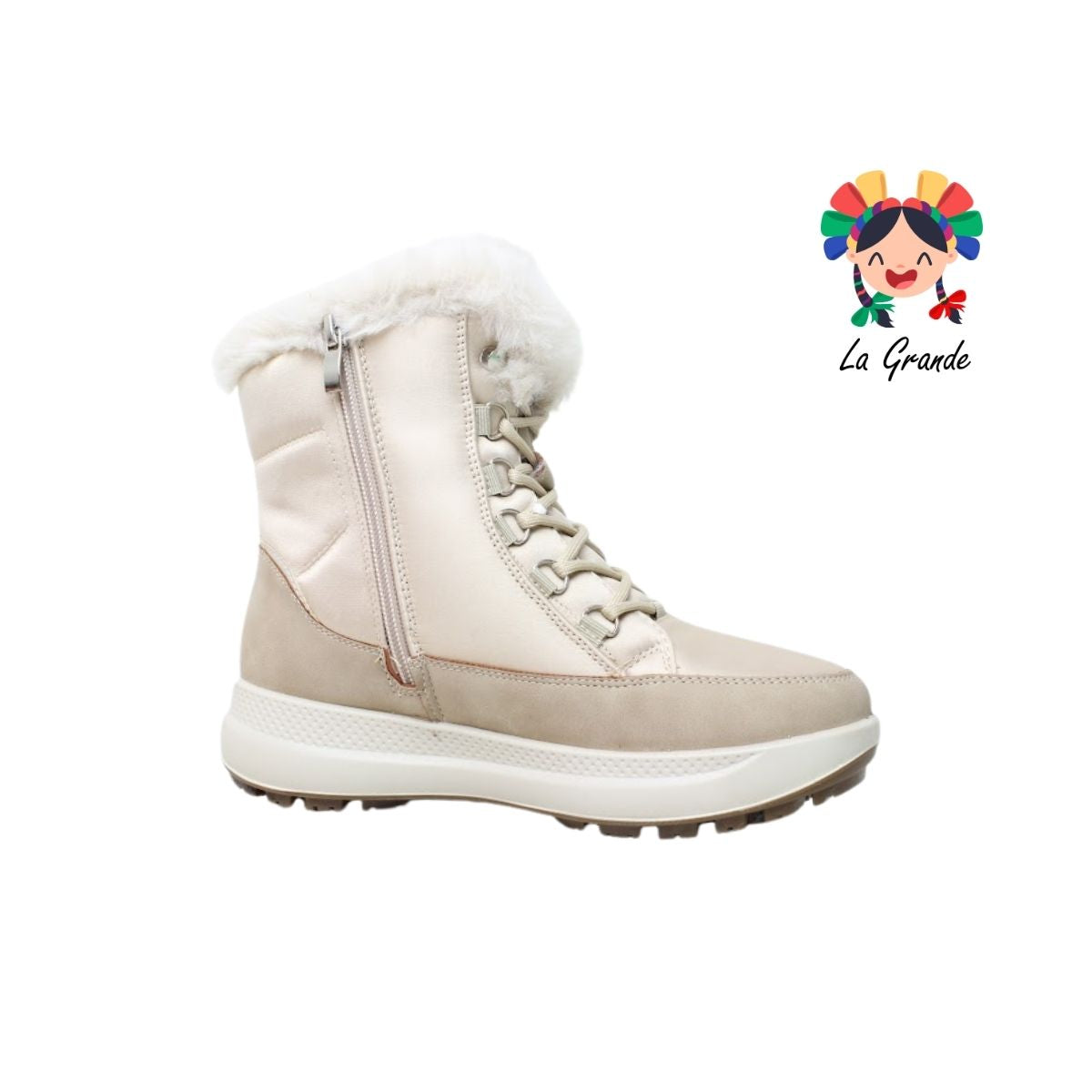 132K SHOSH Beige Bota Afelpada Invernal para Dama