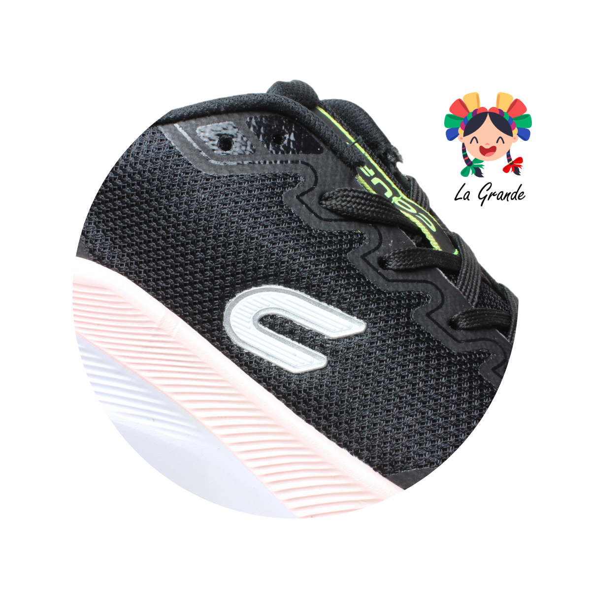A7908J COURT Negro Lima Tenis Deportivo para Dama