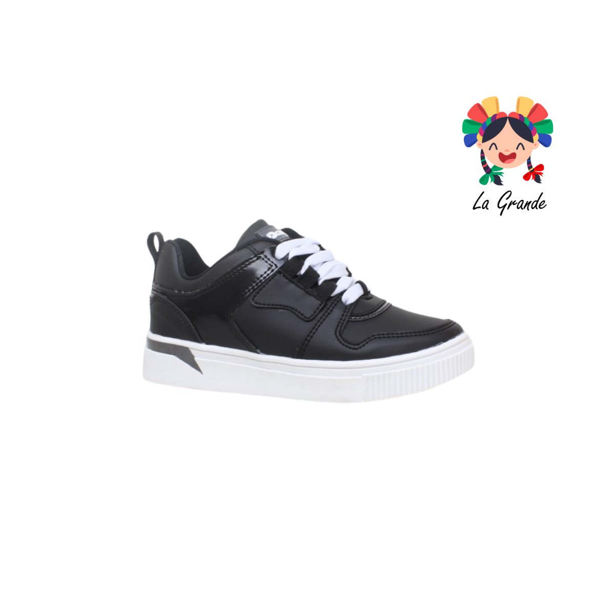 1416 DOMINIQ Negro Sint Tenis Casual para Niña y Niño