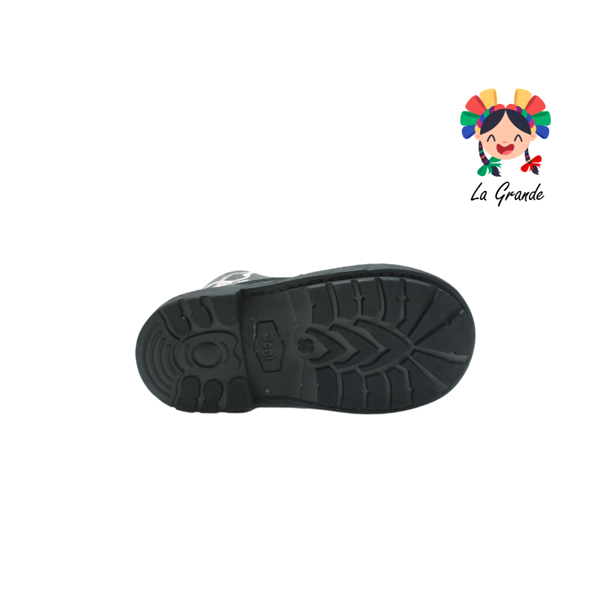1438 DOGI Negro Piel Bota Casual para Niña