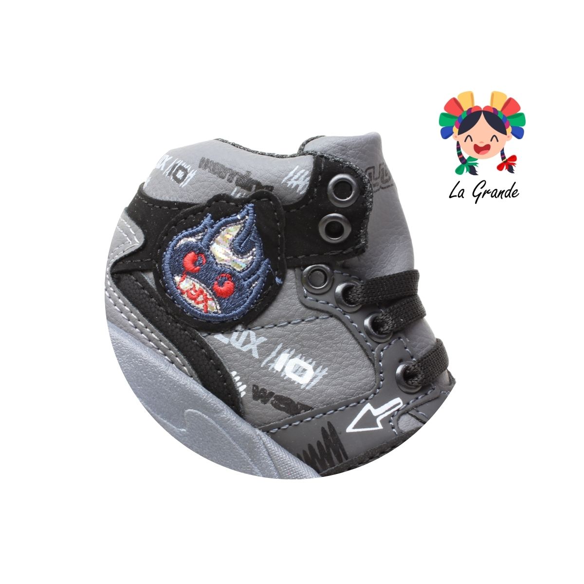 147 LUX-10 Oxford Negro Sintético Tenis Casual para Bebé