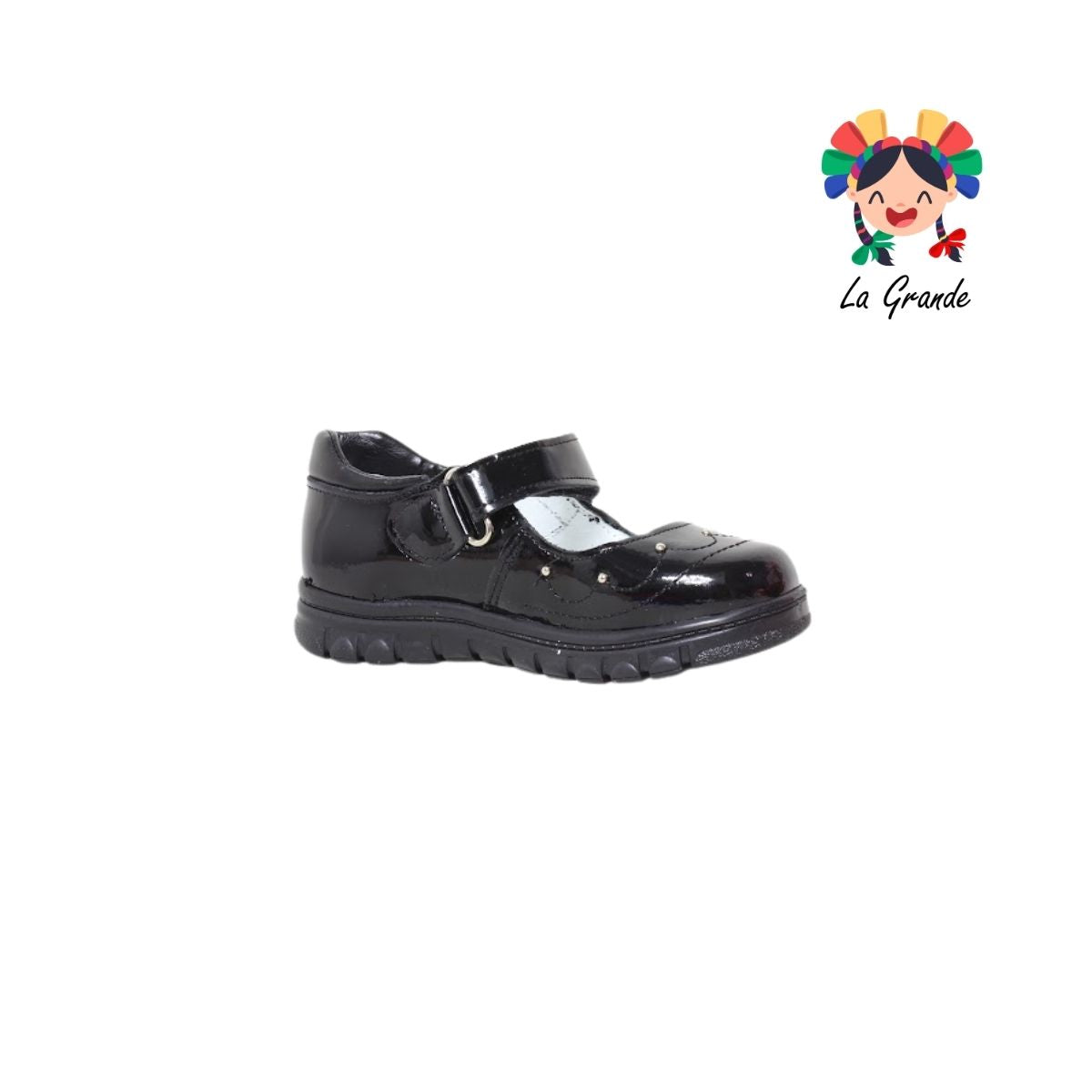 1505 MUJER BONITA Negro Charol Zapato Escolar para Niña