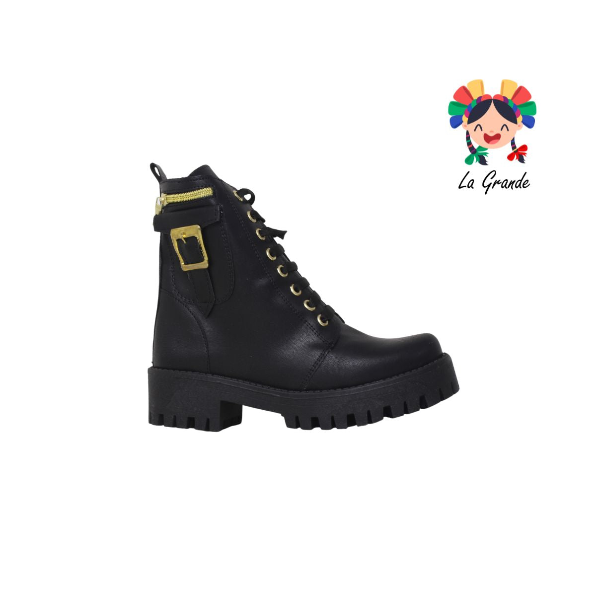 150 GABRIELA Negro Cabra Bota Casual para Niña y Dama