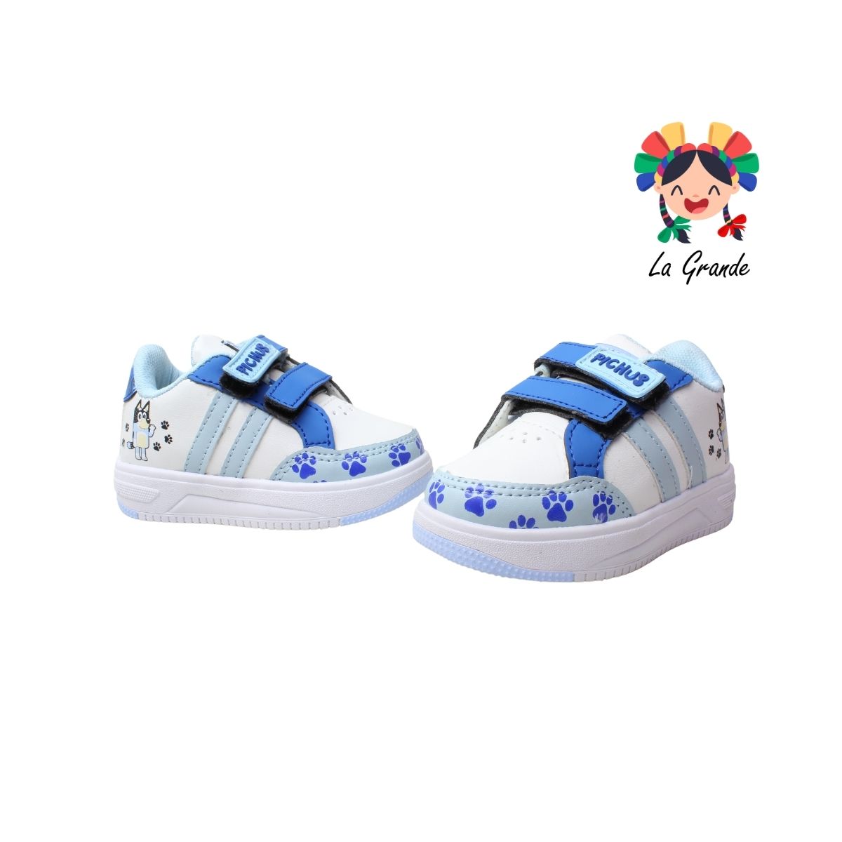 150 PICHUS Blanco Cielo Sint Tenis Casual con Velcro para Niña y Niño