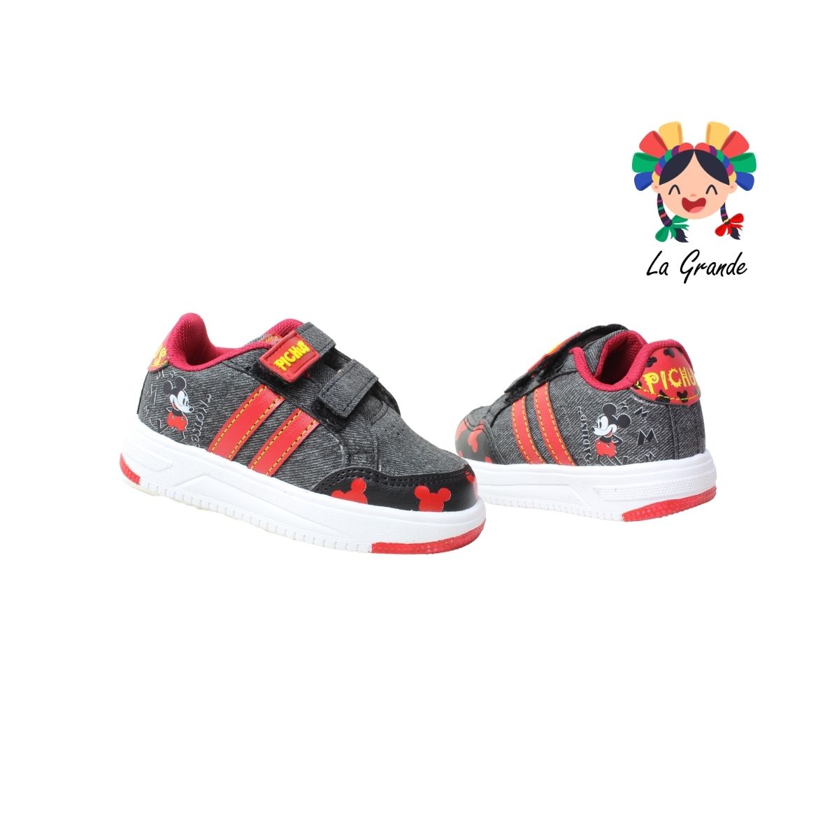 150 PICHUS Oxford Rojo Sint Tenis Casual con Velcro para Niño