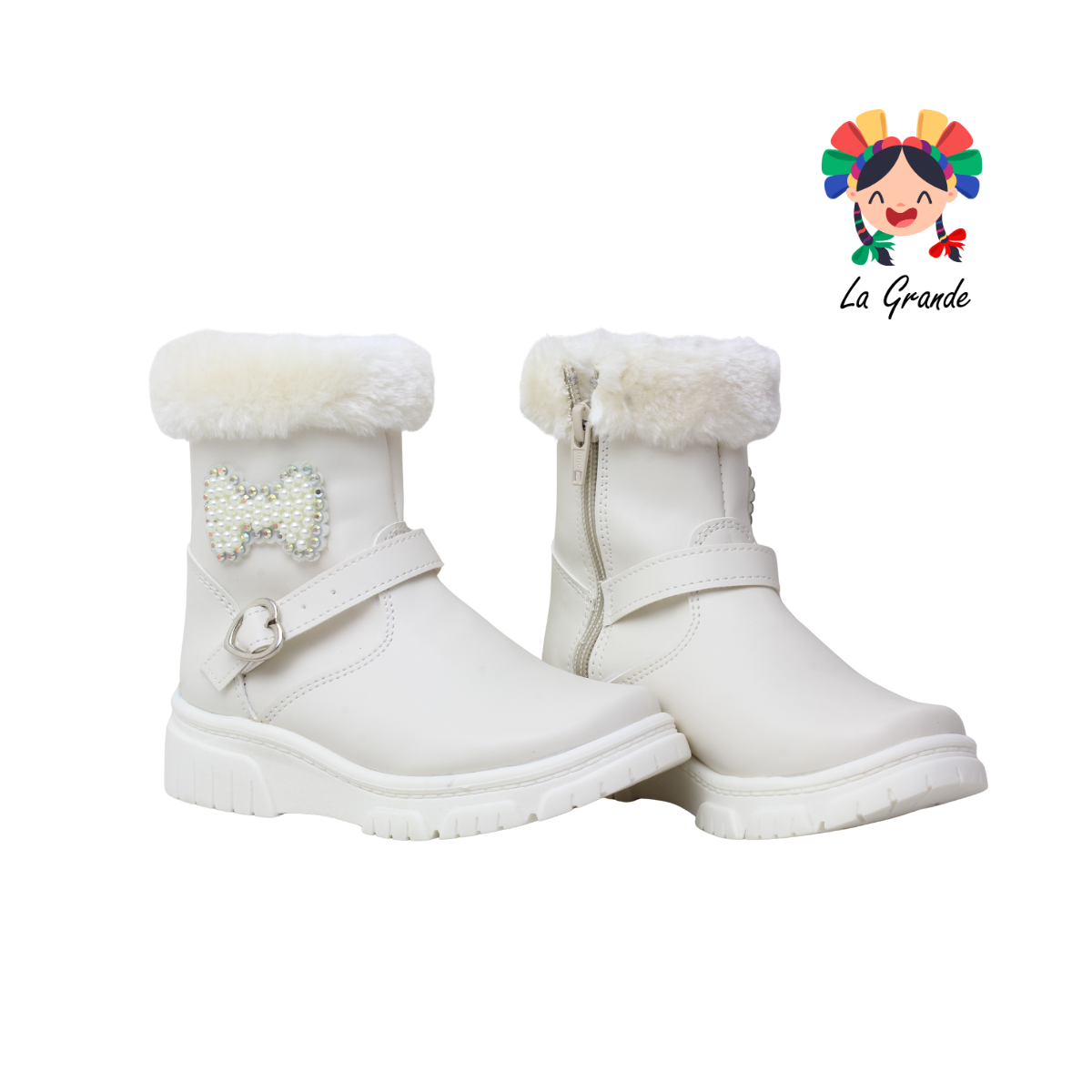 150 ERANDI Latte Napa Bota con Peluche para Niña